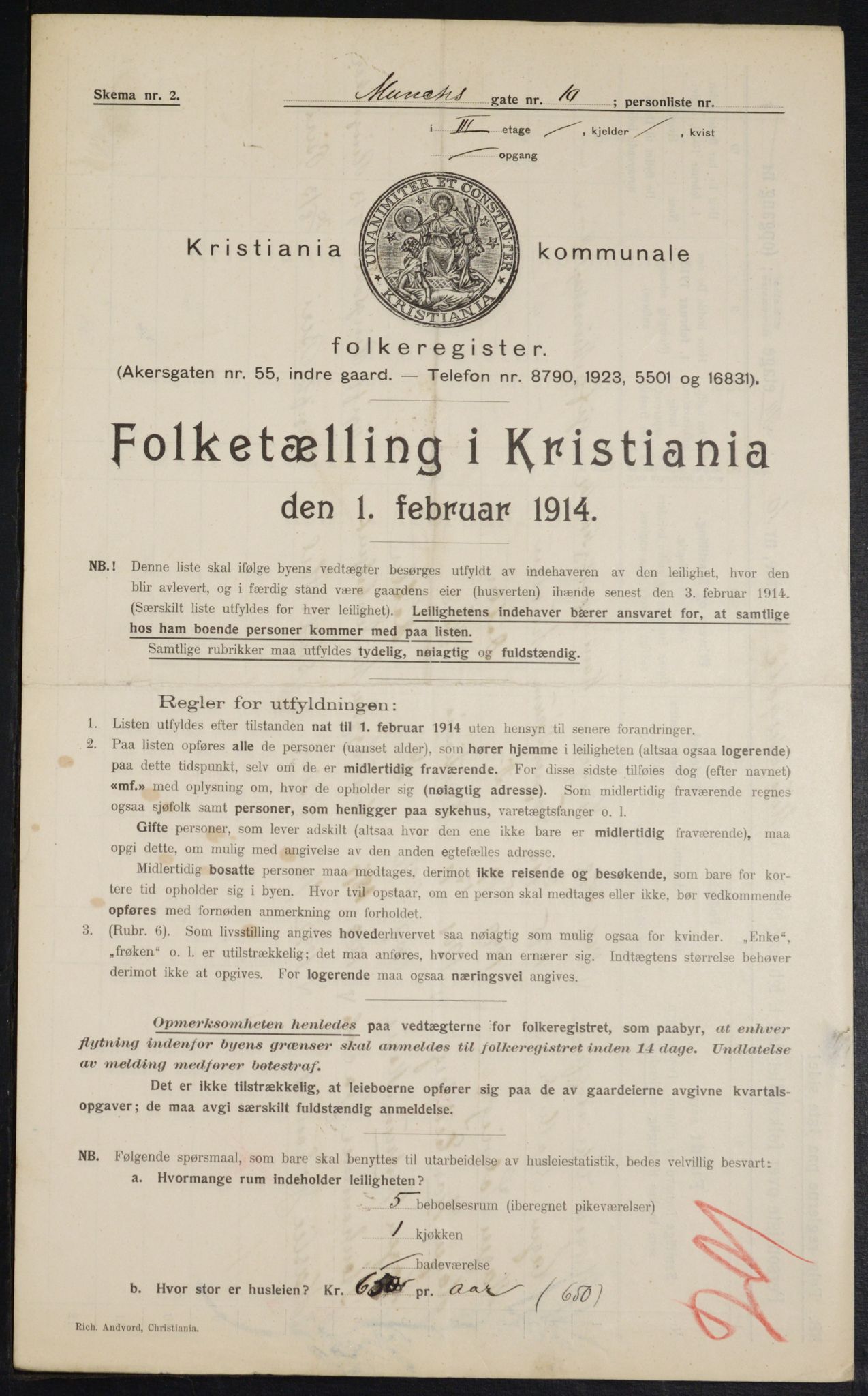 OBA, Municipal Census 1914 for Kristiania, 1914, p. 66675