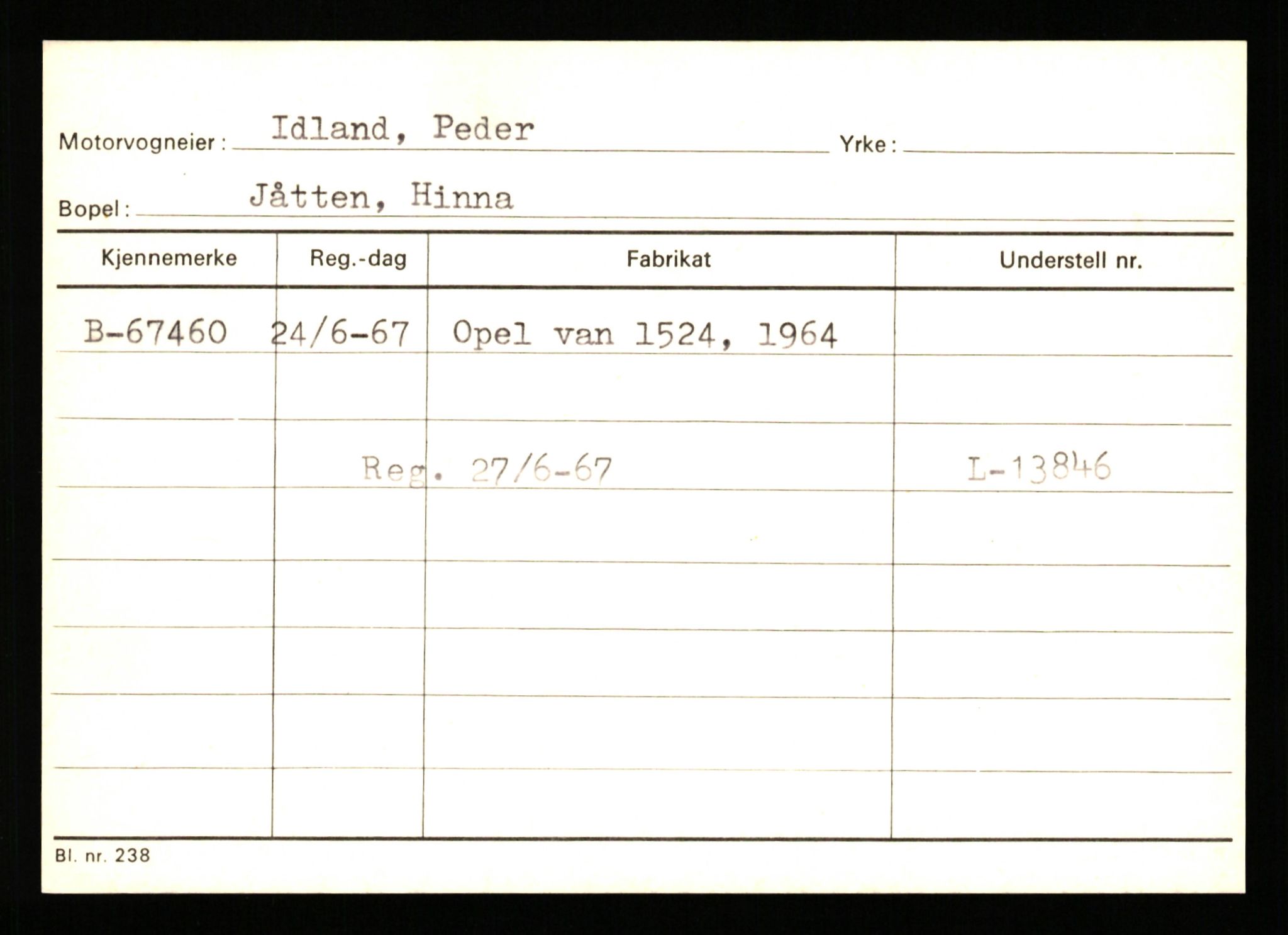 Stavanger trafikkstasjon, SAST/A-101942/0/G/L0007: Registreringsnummer: 49019 - 67460, 1930-1971, p. 3279