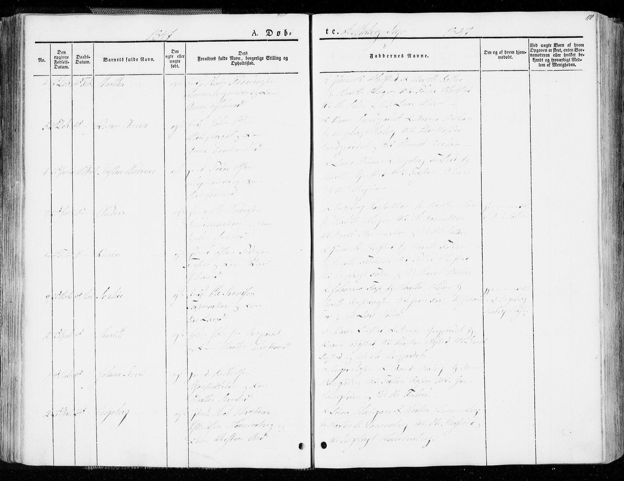 Ministerialprotokoller, klokkerbøker og fødselsregistre - Sør-Trøndelag, SAT/A-1456/606/L0290: Parish register (official) no. 606A05, 1841-1847, p. 110