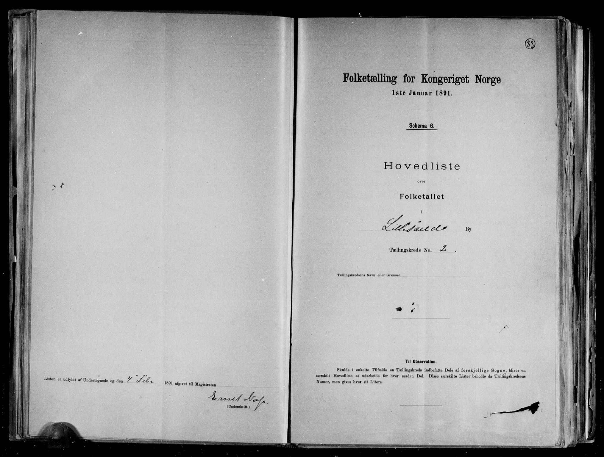 RA, 1891 census for 0905 Lillesand, 1891, p. 7