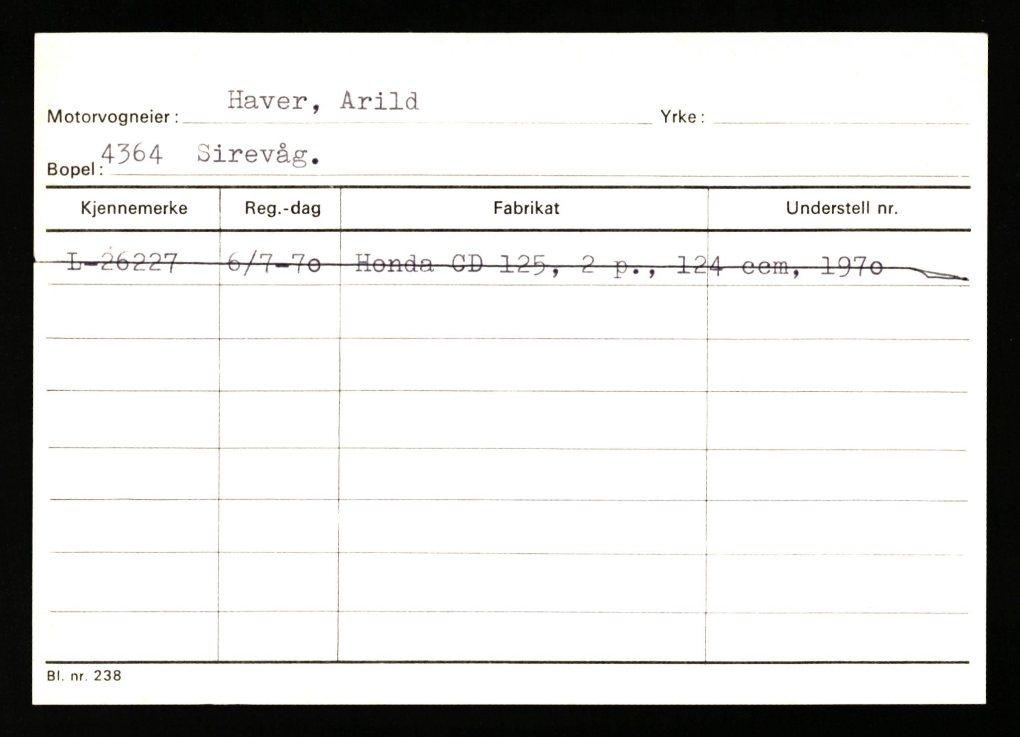 Stavanger trafikkstasjon, SAST/A-101942/0/H/L0014: Haver - Hermanrud, 1930-1971, p. 3