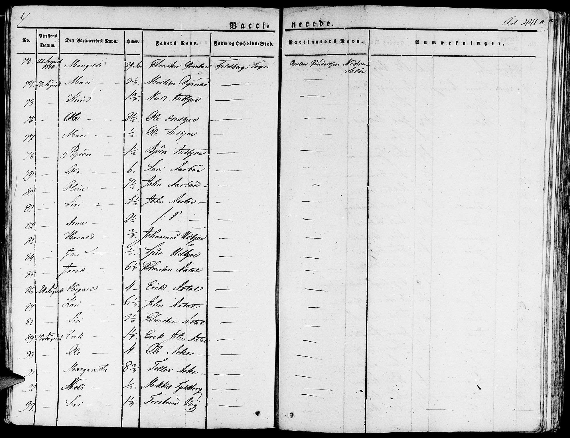 Fjelberg sokneprestembete, SAB/A-75201/H/Haa: Parish register (official) no. A 5, 1822-1834, p. 441