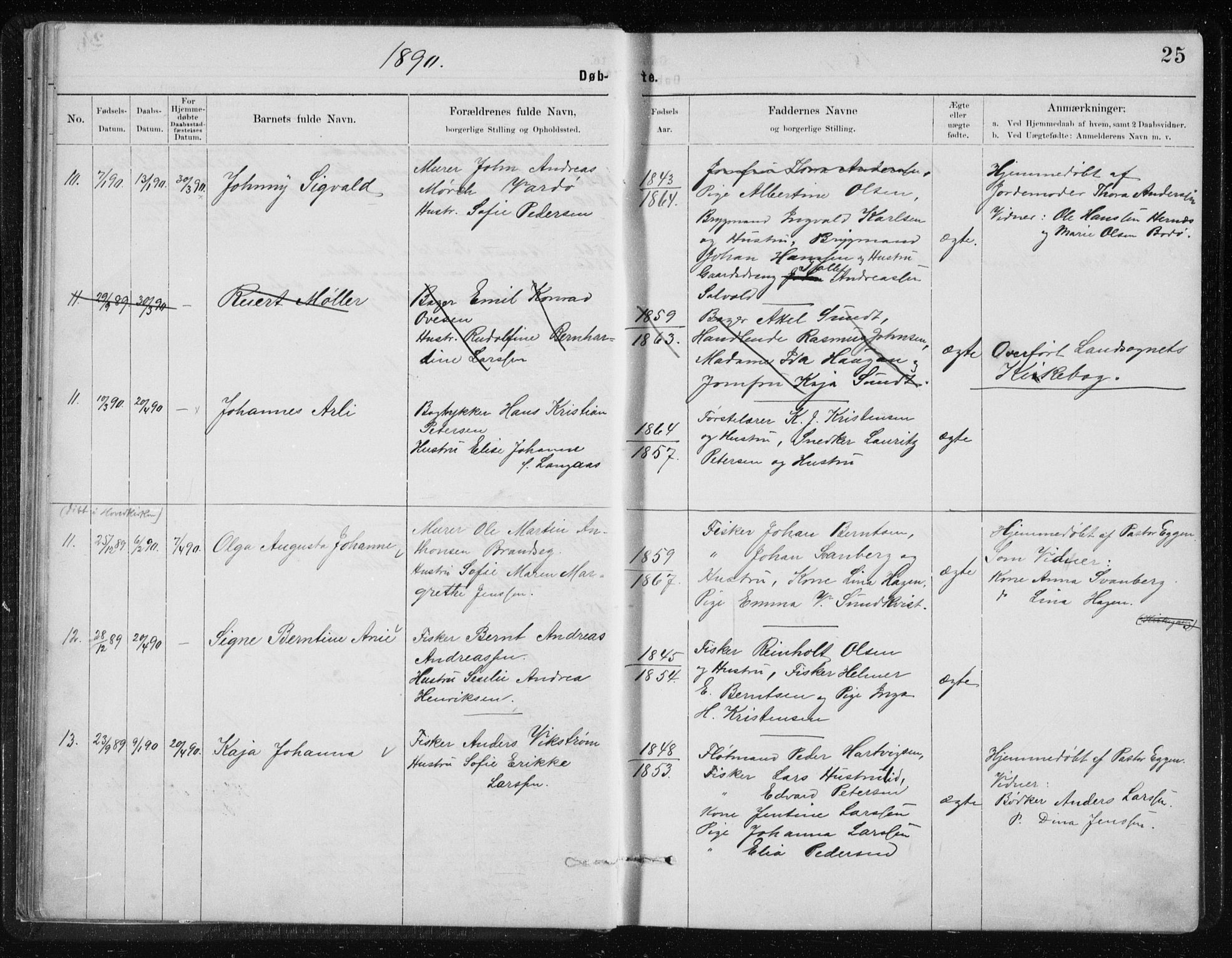 Ministerialprotokoller, klokkerbøker og fødselsregistre - Nordland, AV/SAT-A-1459/801/L0032: Parish register (copy) no. 801C07, 1889-1897, p. 25