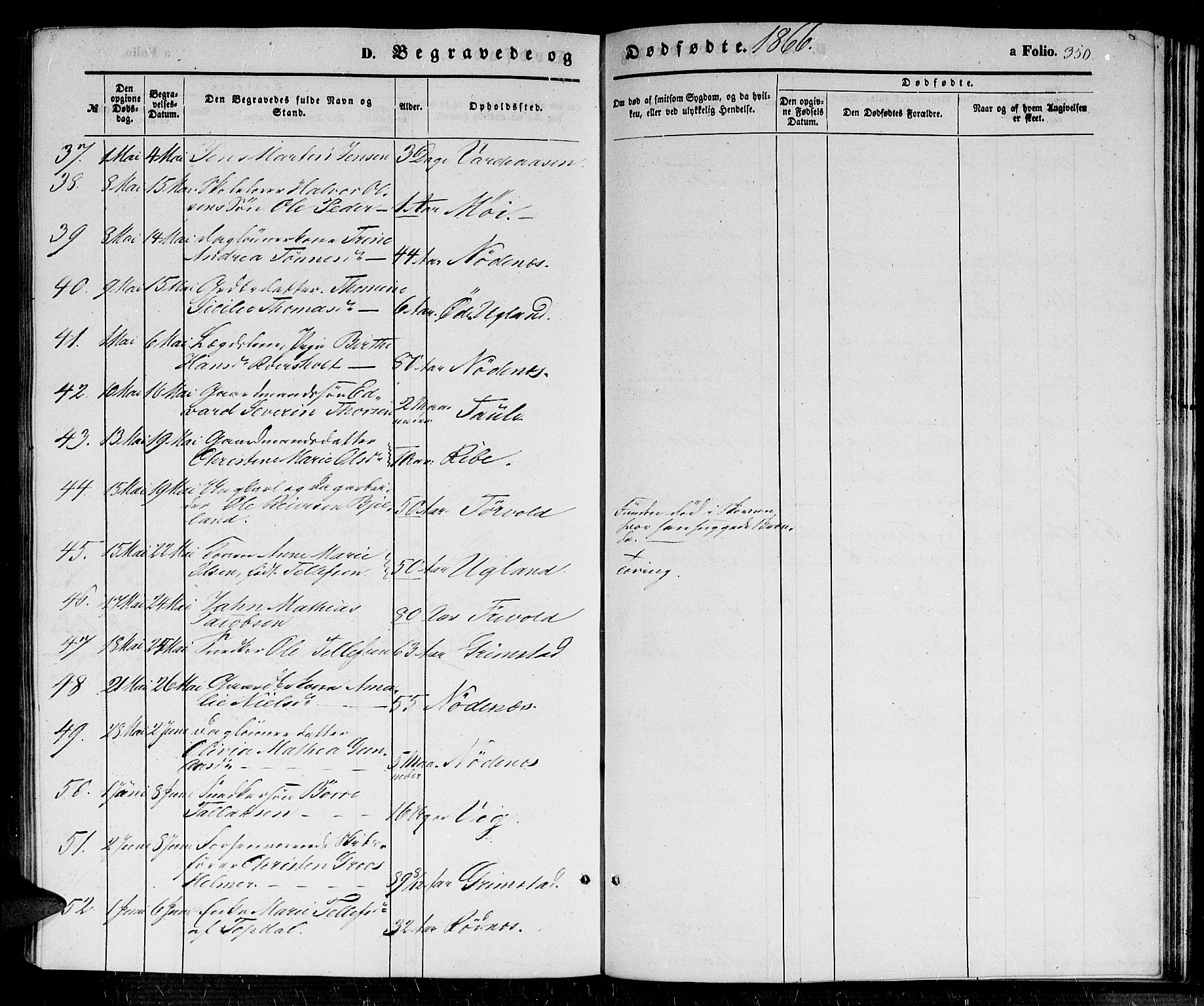 Fjære sokneprestkontor, AV/SAK-1111-0011/F/Fb/L0008: Parish register (copy) no. B 8, 1854-1867, p. 350