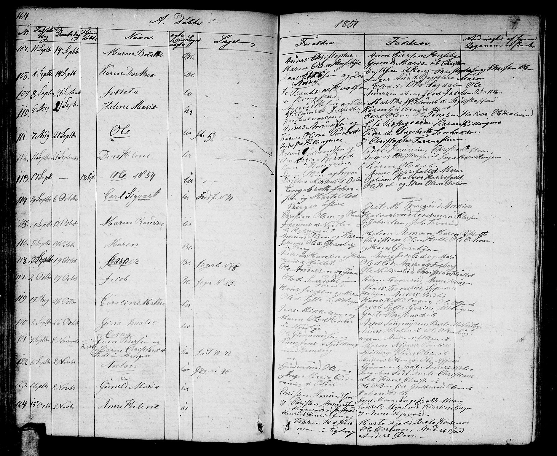 Aurskog prestekontor Kirkebøker, AV/SAO-A-10304a/G/Ga/L0002: Parish register (copy) no. I 2, 1829-1857, p. 164