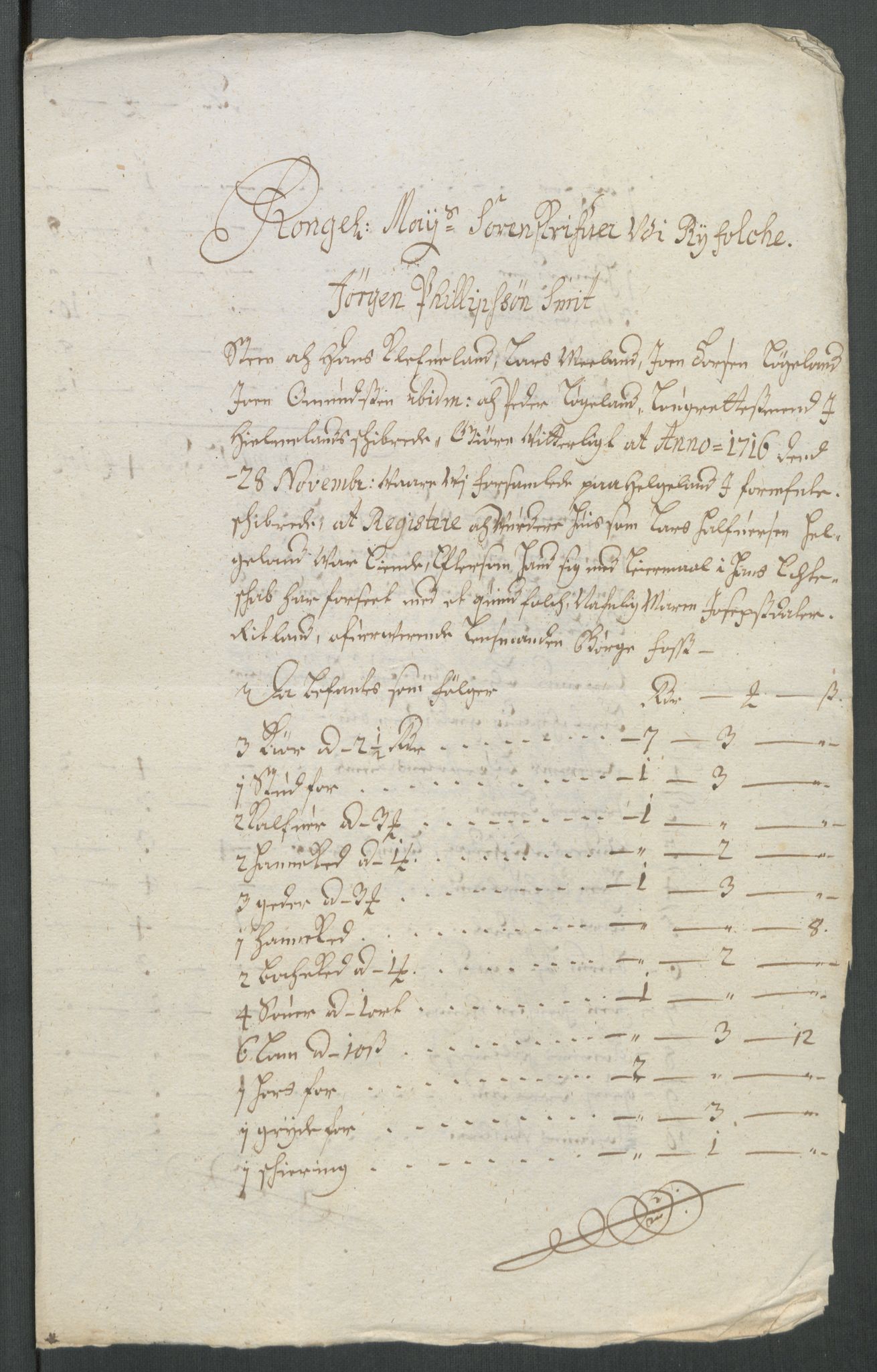 Rentekammeret inntil 1814, Reviderte regnskaper, Fogderegnskap, AV/RA-EA-4092/R47/L2869: Fogderegnskap Ryfylke, 1716, p. 253