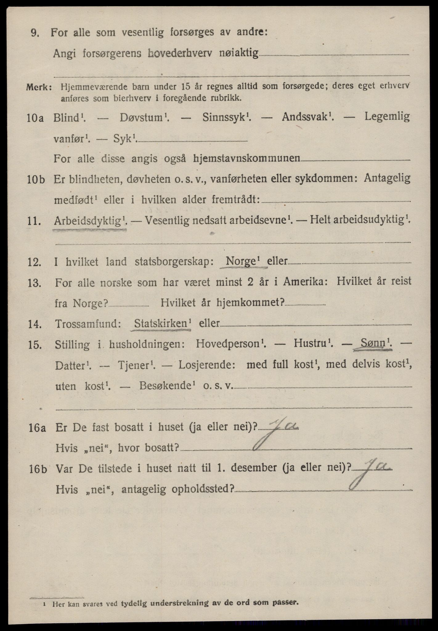 SAT, 1920 census for Straumsnes, 1920, p. 1096