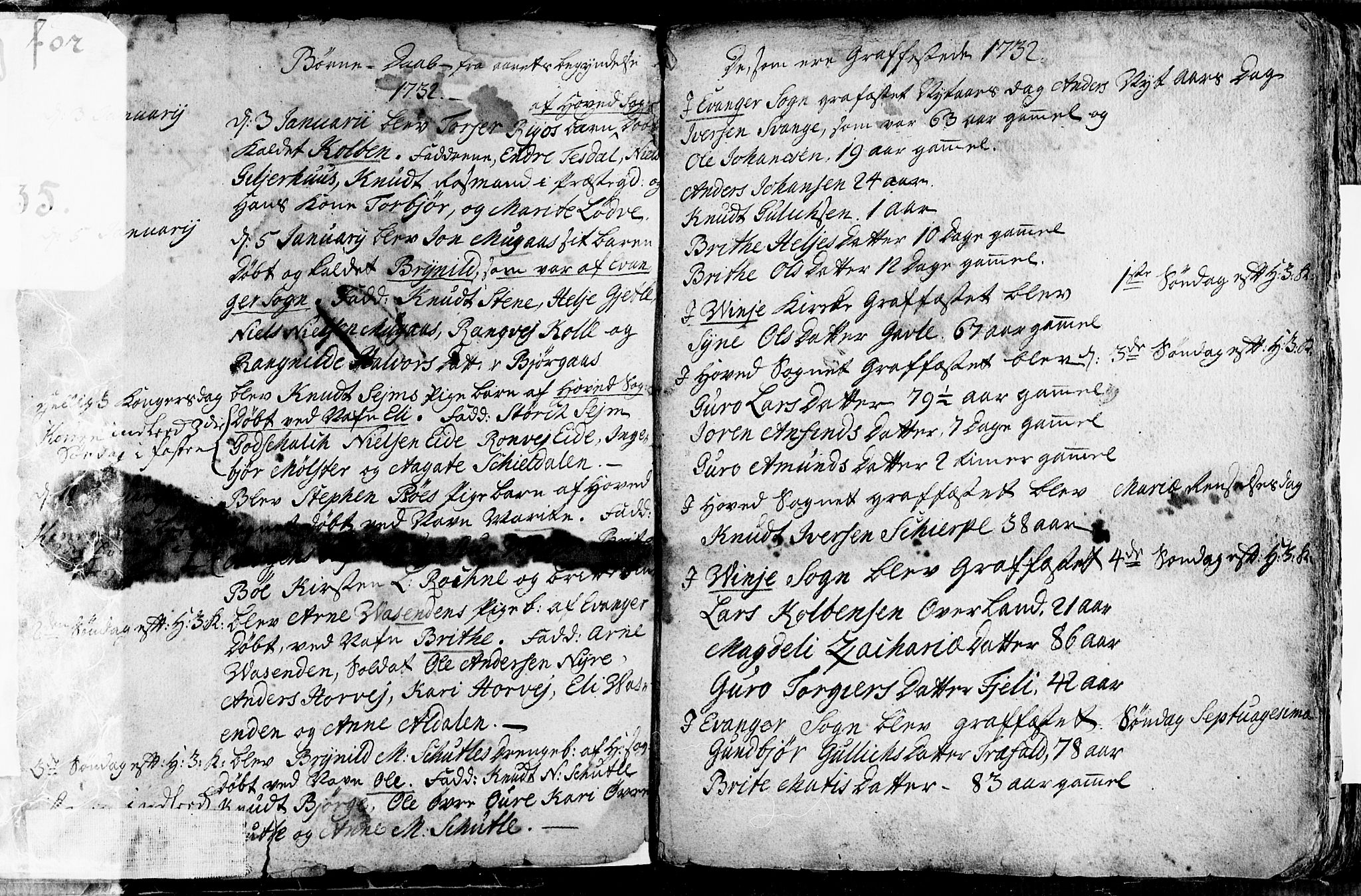 Voss sokneprestembete, AV/SAB-A-79001/H/Haa: Parish register (official) no. A 4, 1732-1736, p. 2