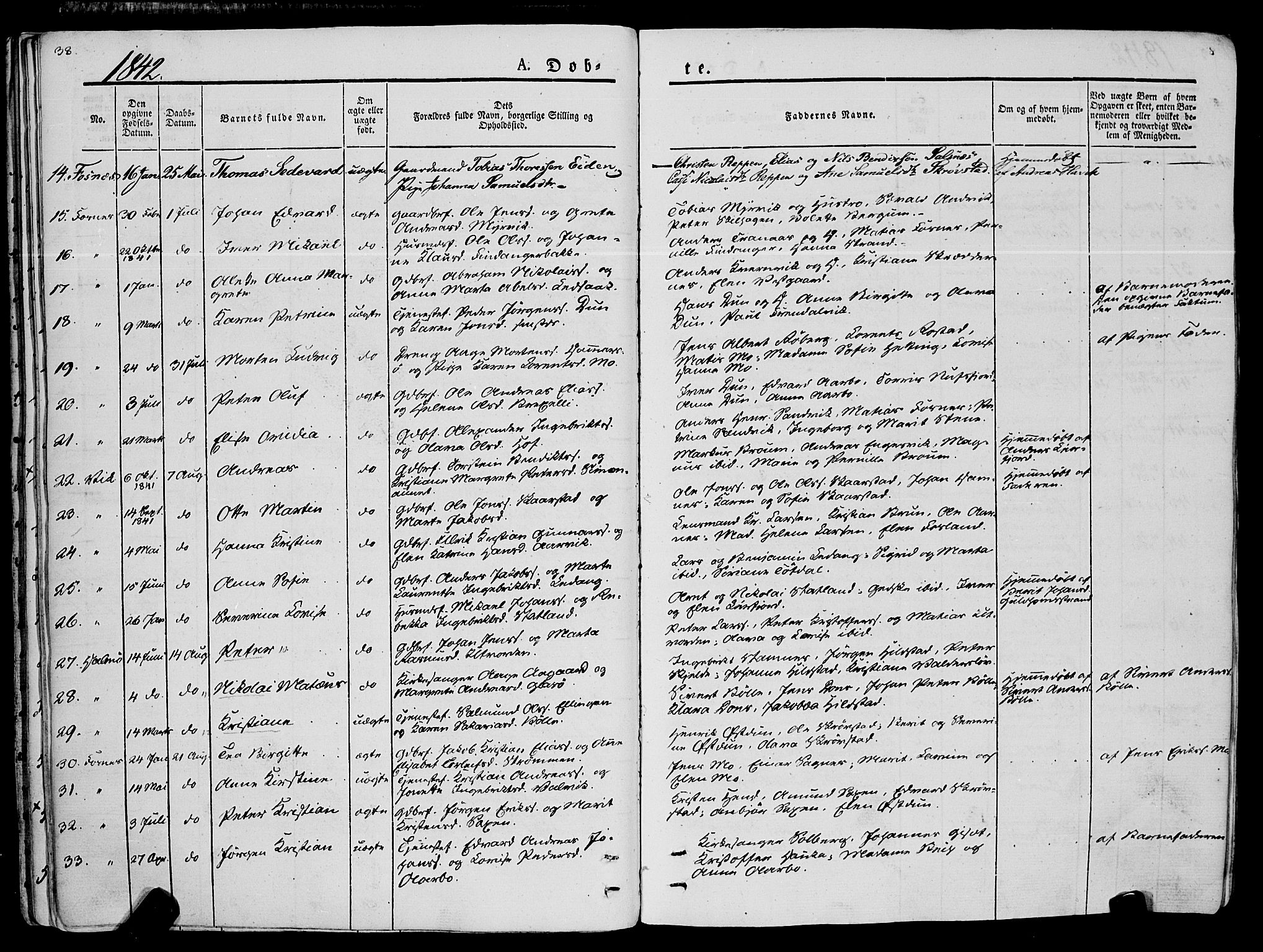 Ministerialprotokoller, klokkerbøker og fødselsregistre - Nord-Trøndelag, SAT/A-1458/773/L0614: Parish register (official) no. 773A05, 1831-1856, p. 38