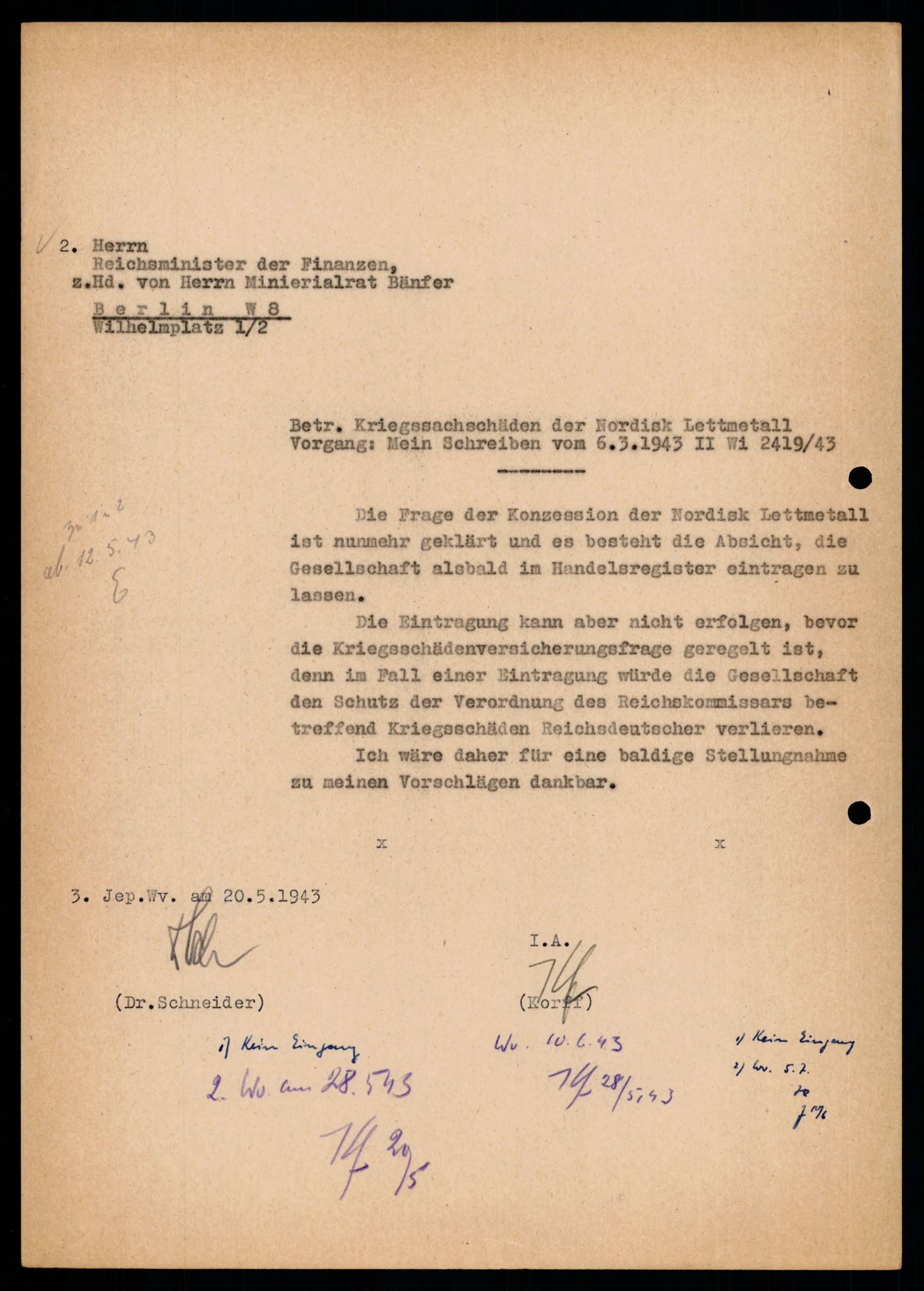 Forsvarets Overkommando. 2 kontor. Arkiv 11.4. Spredte tyske arkivsaker, AV/RA-RAFA-7031/D/Dar/Darb/L0003: Reichskommissariat - Hauptabteilung Vervaltung, 1940-1945, p. 183