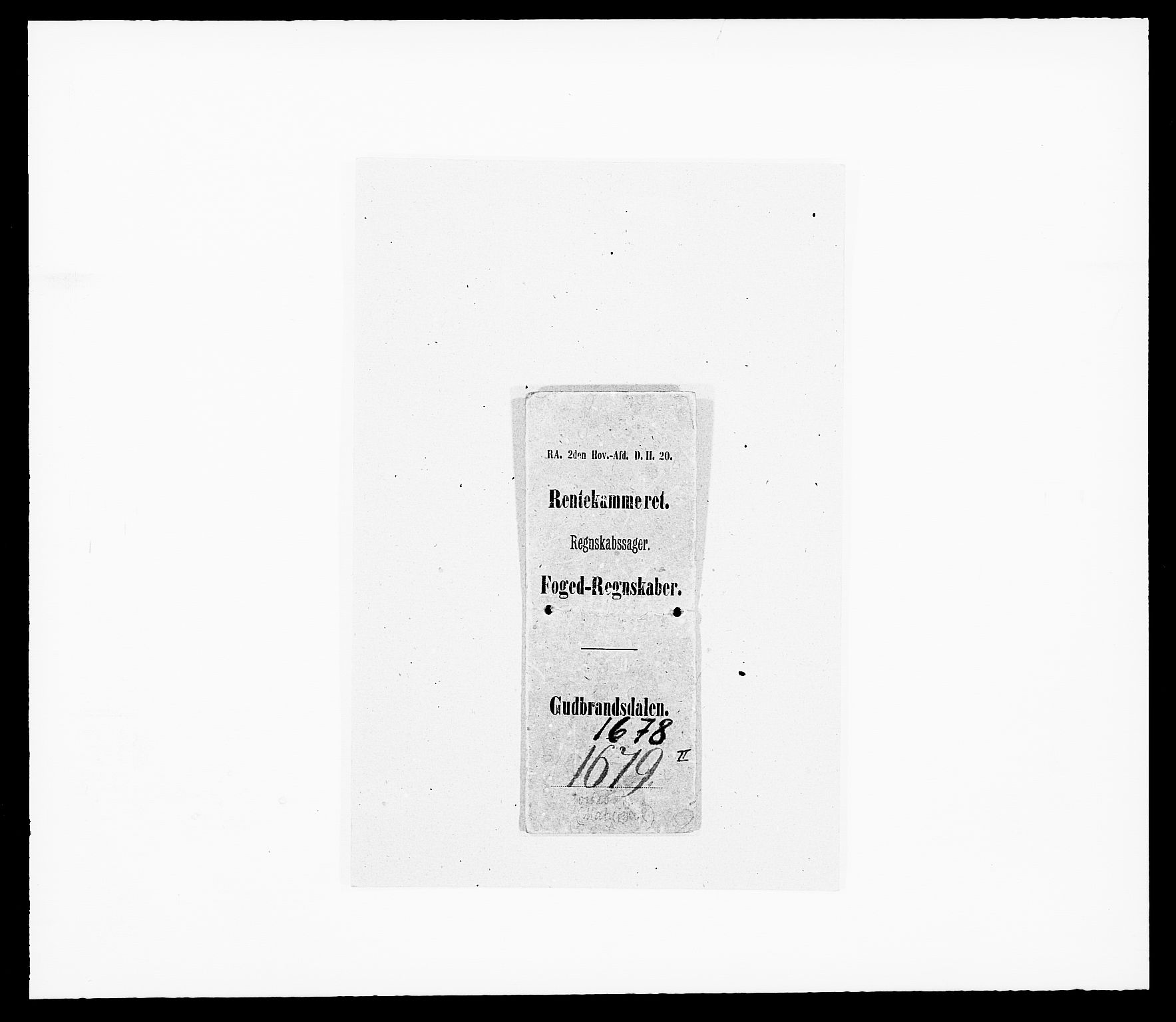 Rentekammeret inntil 1814, Reviderte regnskaper, Fogderegnskap, RA/EA-4092/R17/L1153: Fogderegnskap Gudbrandsdal, 1678-1679, p. 1