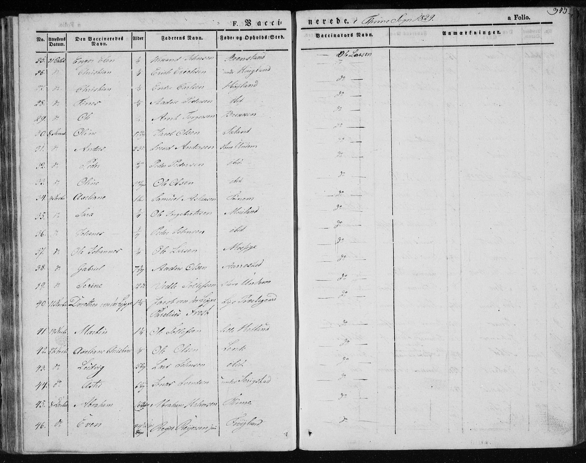 Lye sokneprestkontor, AV/SAST-A-101794/001/30BA/L0004: Parish register (official) no. A 4, 1826-1841, p. 345