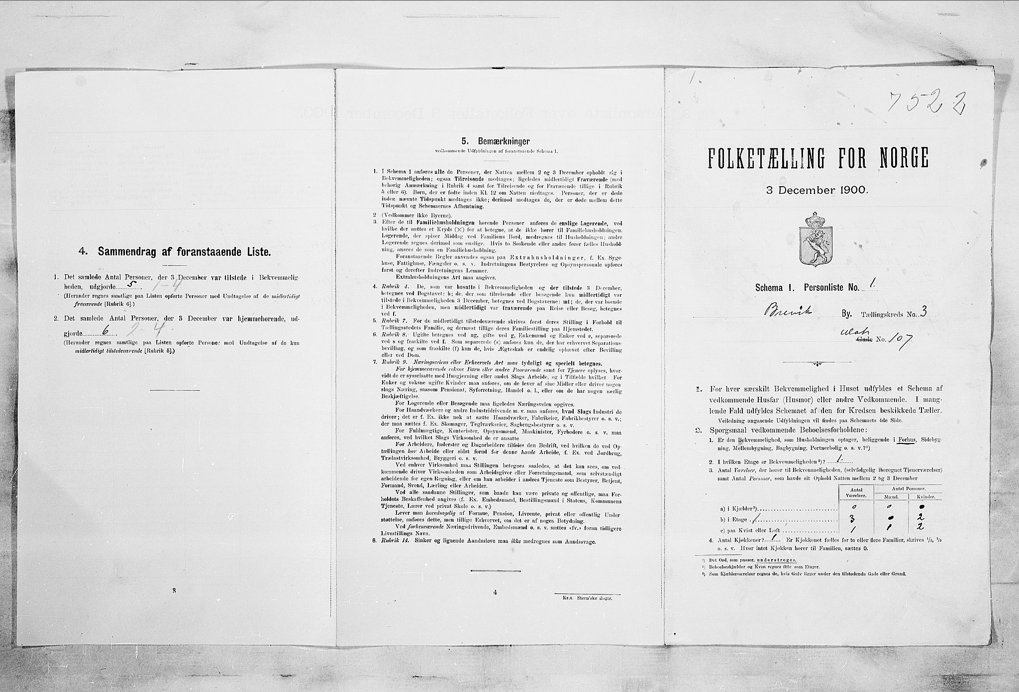 SAKO, 1900 census for Brevik, 1900, p. 701