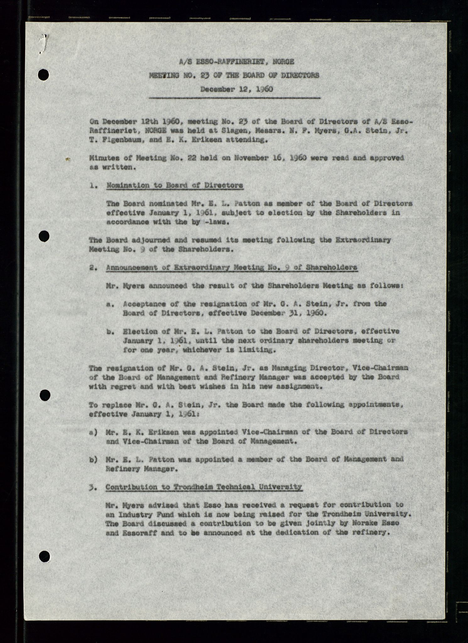 PA 1537 - A/S Essoraffineriet Norge, AV/SAST-A-101957/A/Aa/L0002/0001: Styremøter / Shareholder meetings, Board meeting minutes, 1957-1961, p. 68