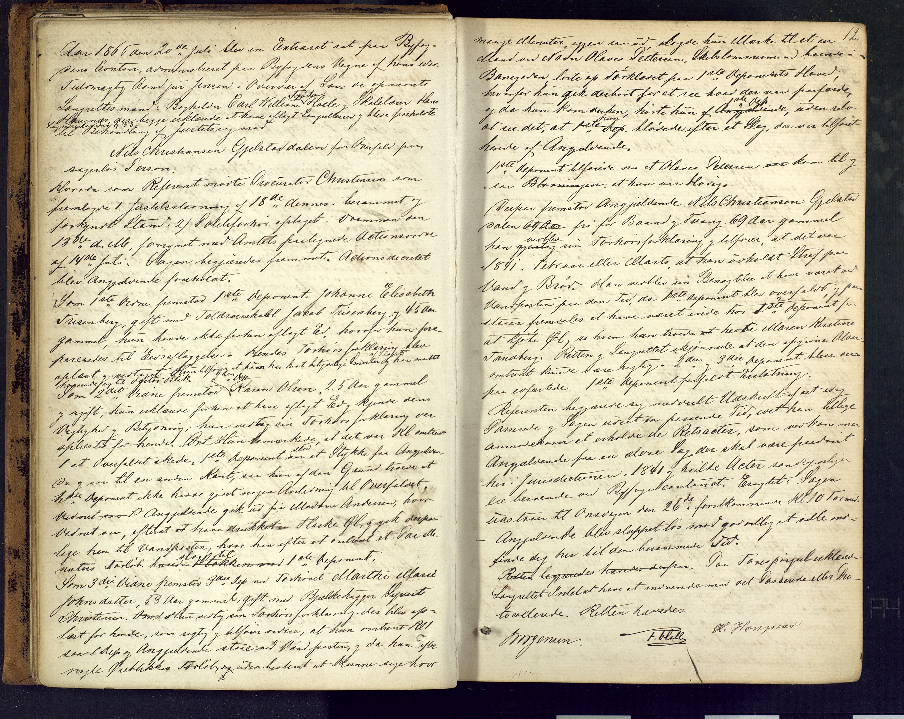Drammen byfogd, AV/SAKO-A-222/F/Fe/L0011: Ekstrarettsprotokoll, 1865-1868, p. 12