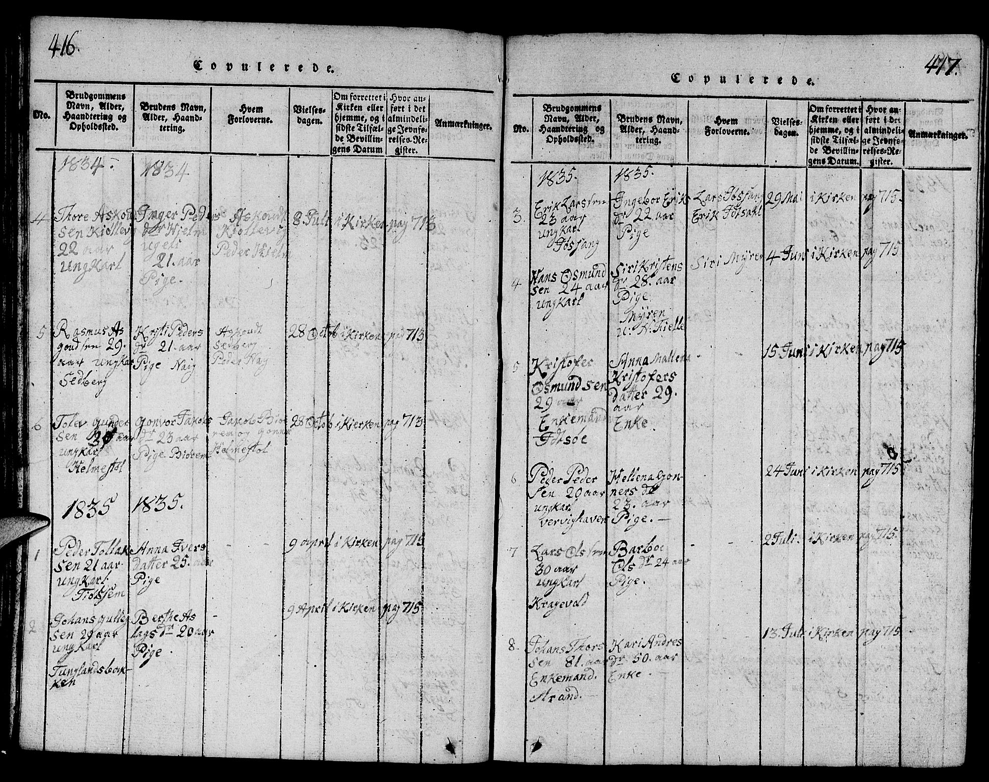 Strand sokneprestkontor, SAST/A-101828/H/Ha/Hab/L0001: Parish register (copy) no. B 1, 1816-1854, p. 416-417