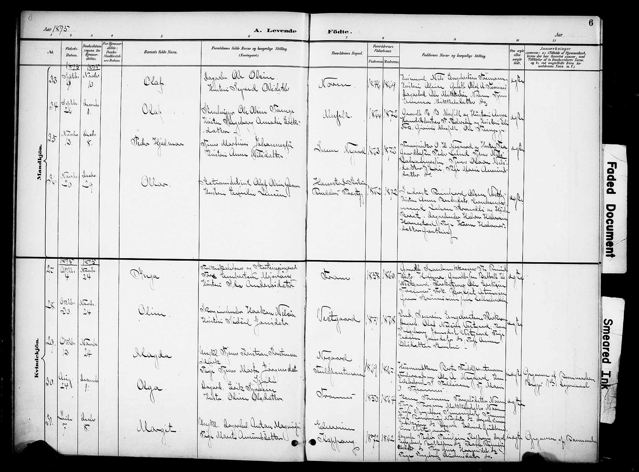 Stor-Elvdal prestekontor, AV/SAH-PREST-052/H/Ha/Hab/L0003: Parish register (copy) no. 3, 1895-1917, p. 6