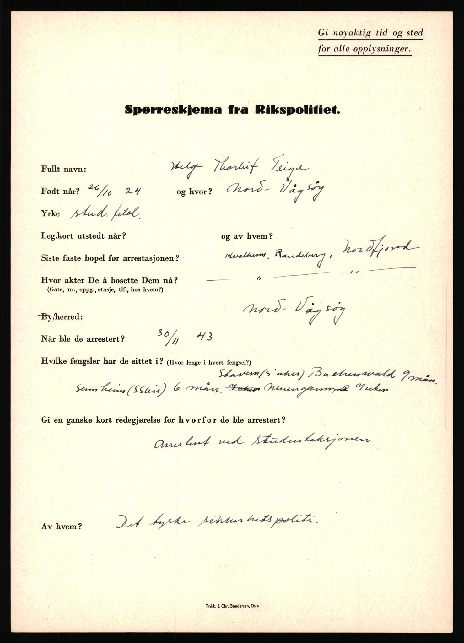 Rikspolitisjefen, AV/RA-S-1560/L/L0016: Sti, Lauritz - Tettum, Karl August, 1940-1945, p. 1051