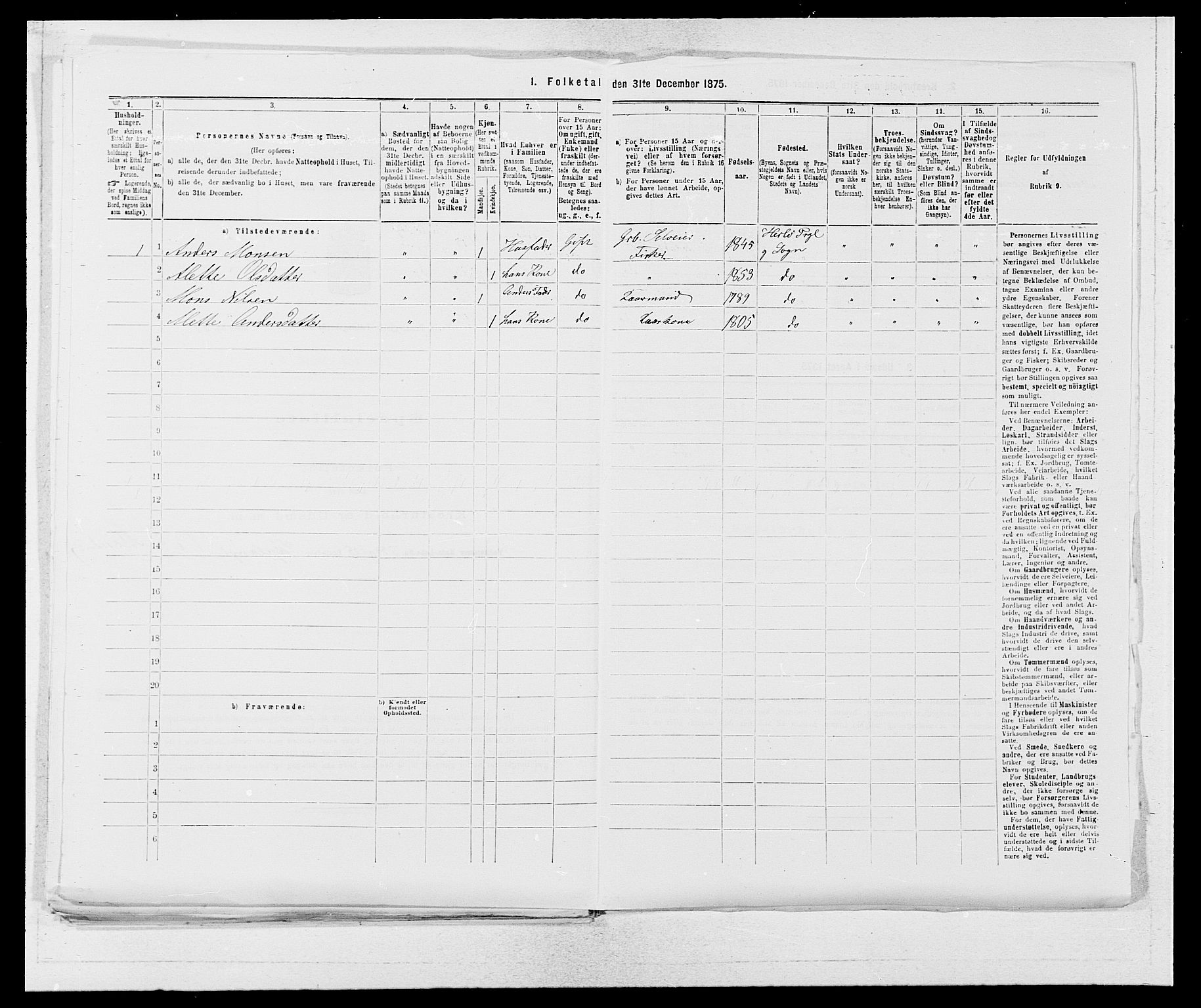 SAB, 1875 census for 1258P Herdla, 1875, p. 136