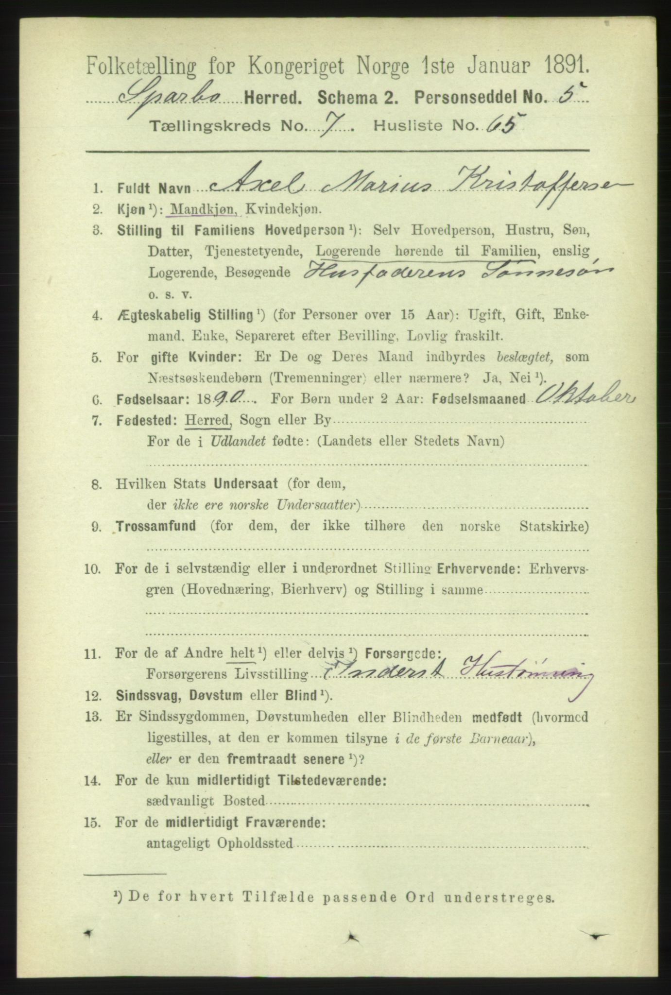 RA, 1891 census for 1731 Sparbu, 1891, p. 2744