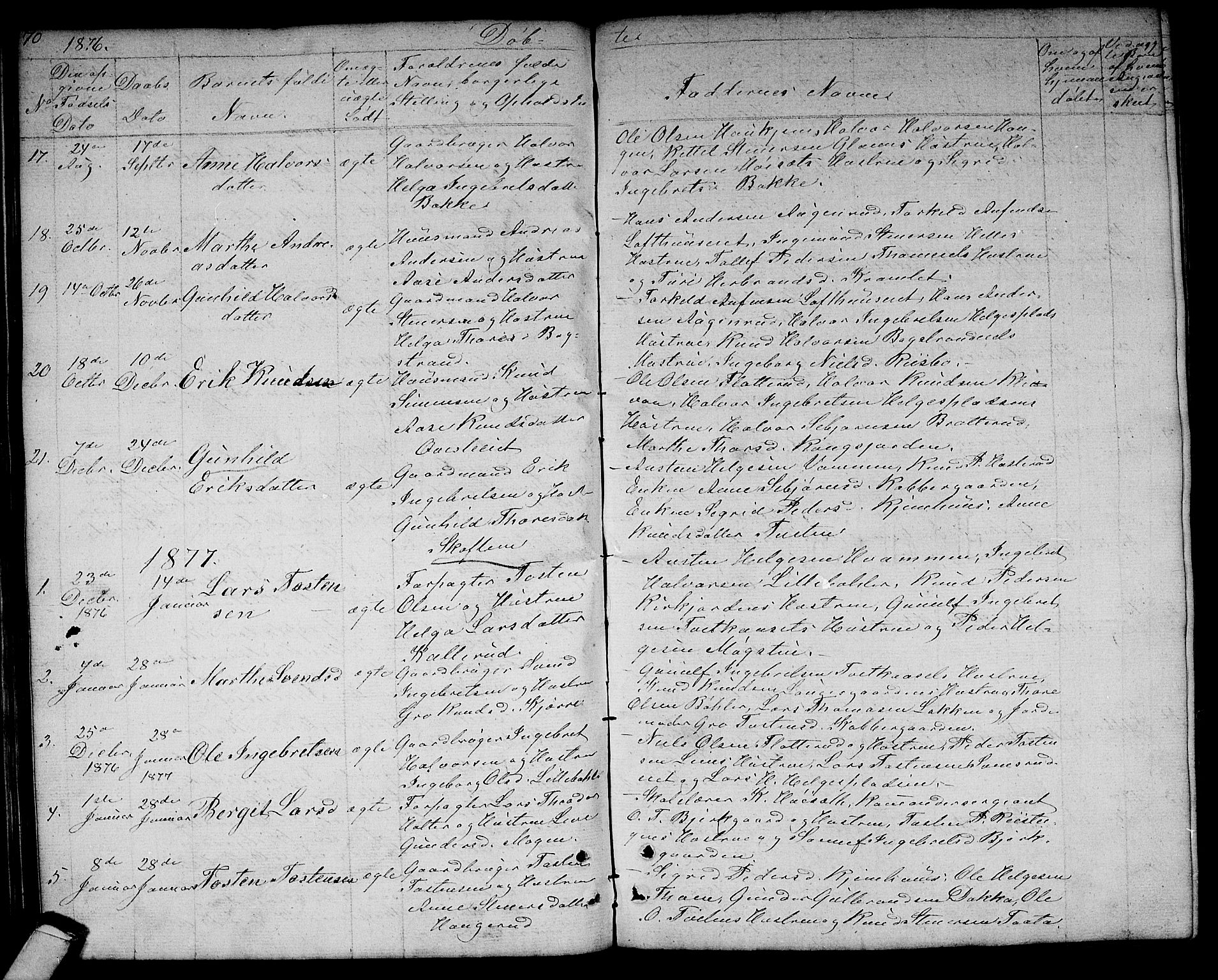 Rollag kirkebøker, SAKO/A-240/G/Gb/L0001: Parish register (copy) no. II 1, 1836-1877, p. 70