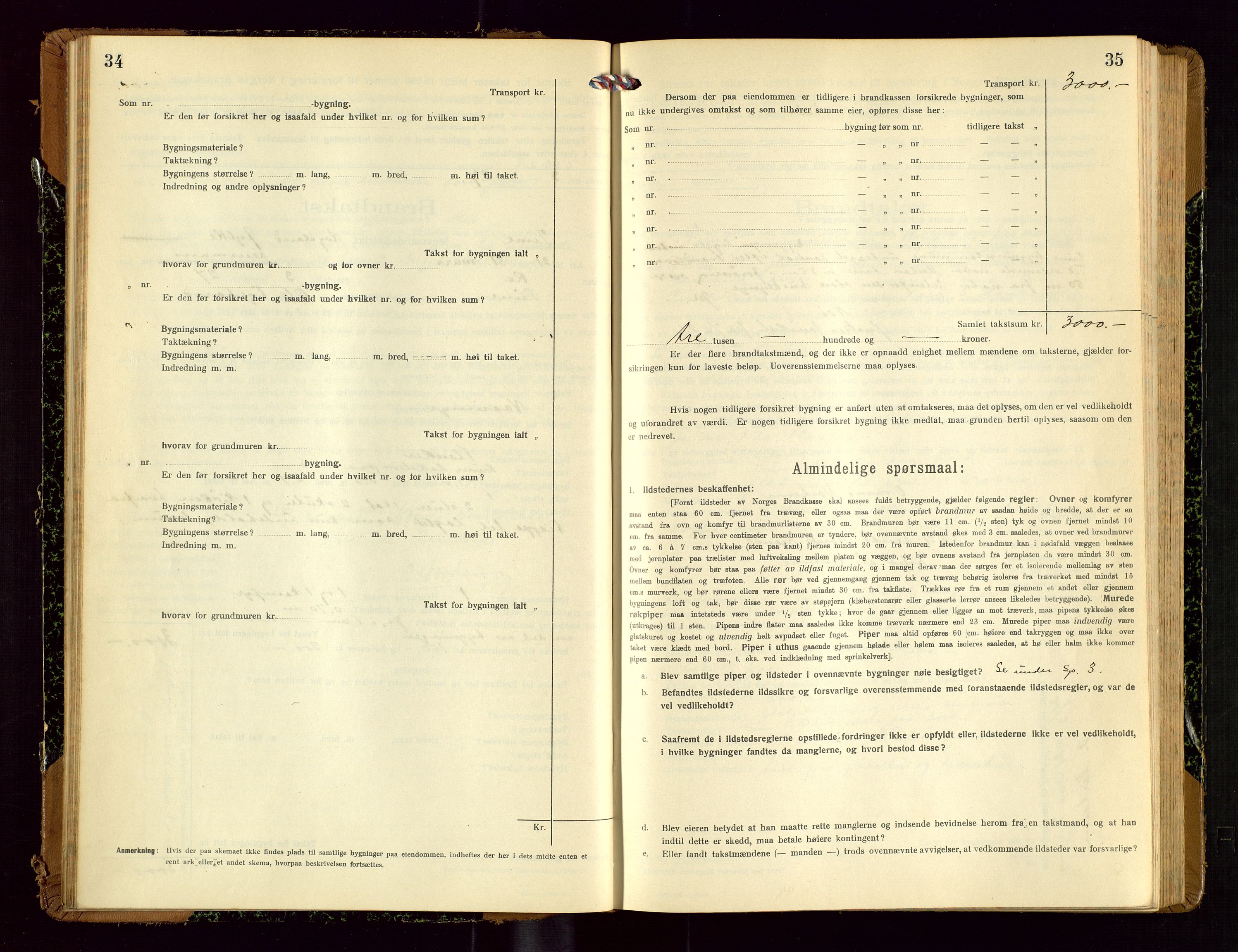 Time lensmannskontor, SAST/A-100420/Gob/L0002: Branntakstprotokoll, 1919-1952, p. 34-35