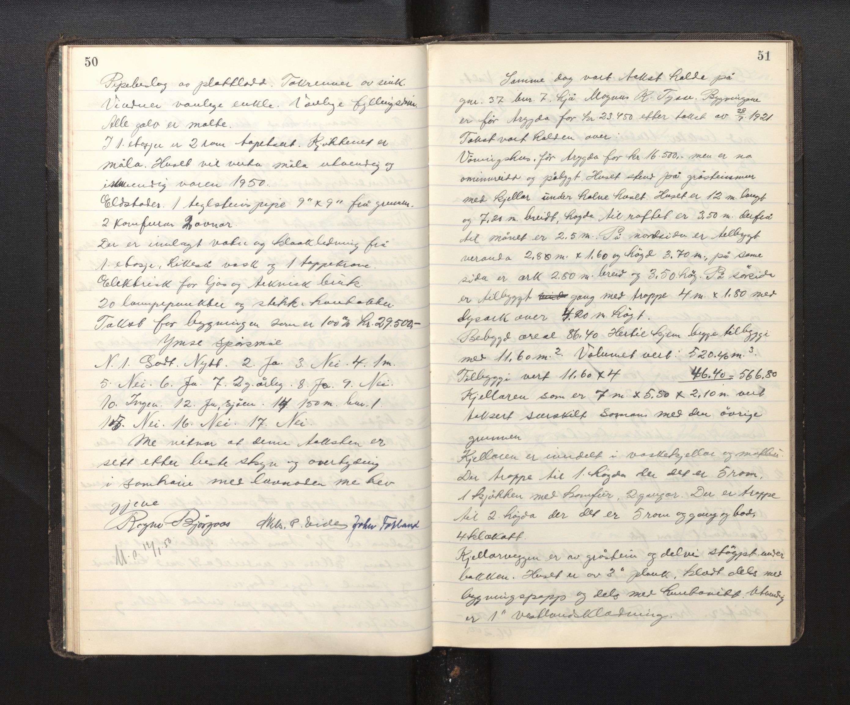 Lensmannen i Hosanger, AV/SAB-A-33001/0012/L0004: Branntakstprotokoll, 1949-1952, p. 50-51