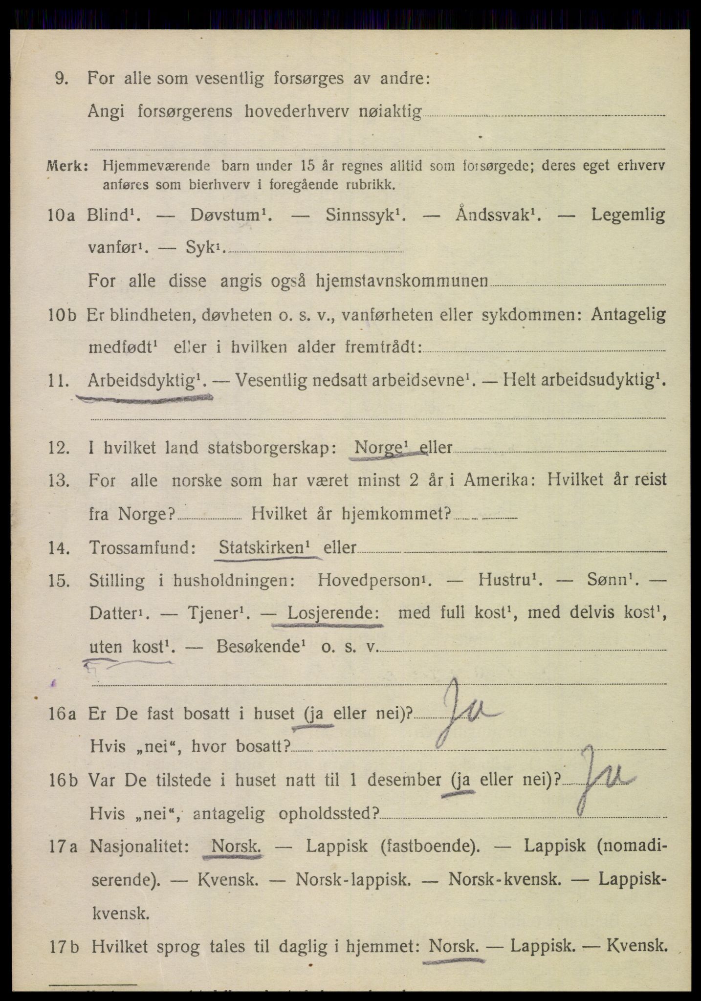 SAT, 1920 census for Tjøtta, 1920, p. 1730