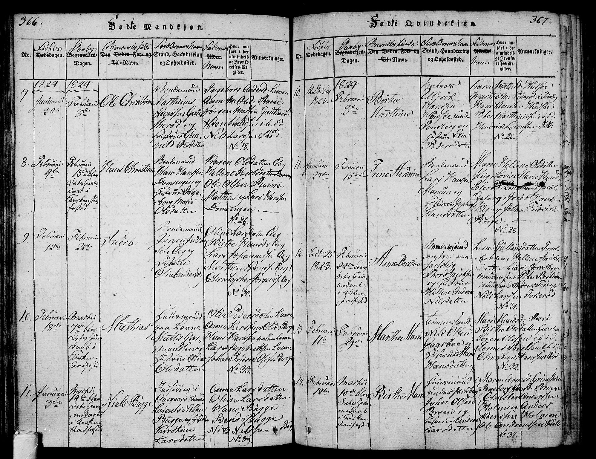 Sem kirkebøker, AV/SAKO-A-5/F/Fa/L0004: Parish register (official) no. I 4, 1814-1825, p. 366-367