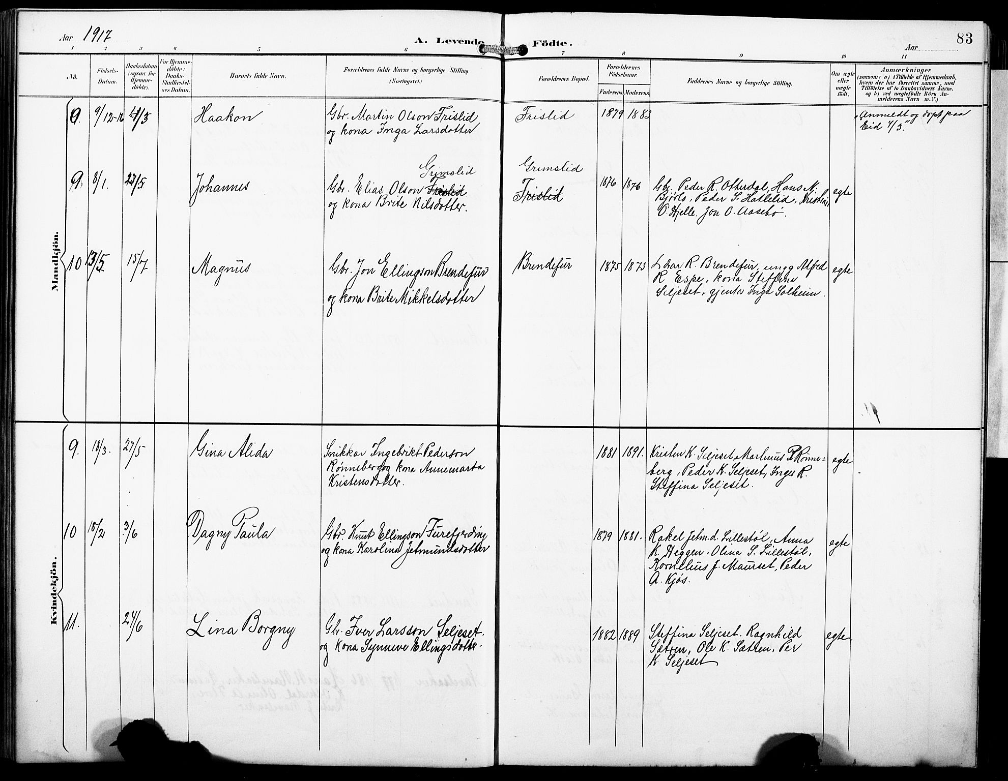 Hornindal sokneprestembete, SAB/A-82401/H/Hab: Parish register (copy) no. A 2, 1894-1927, p. 83