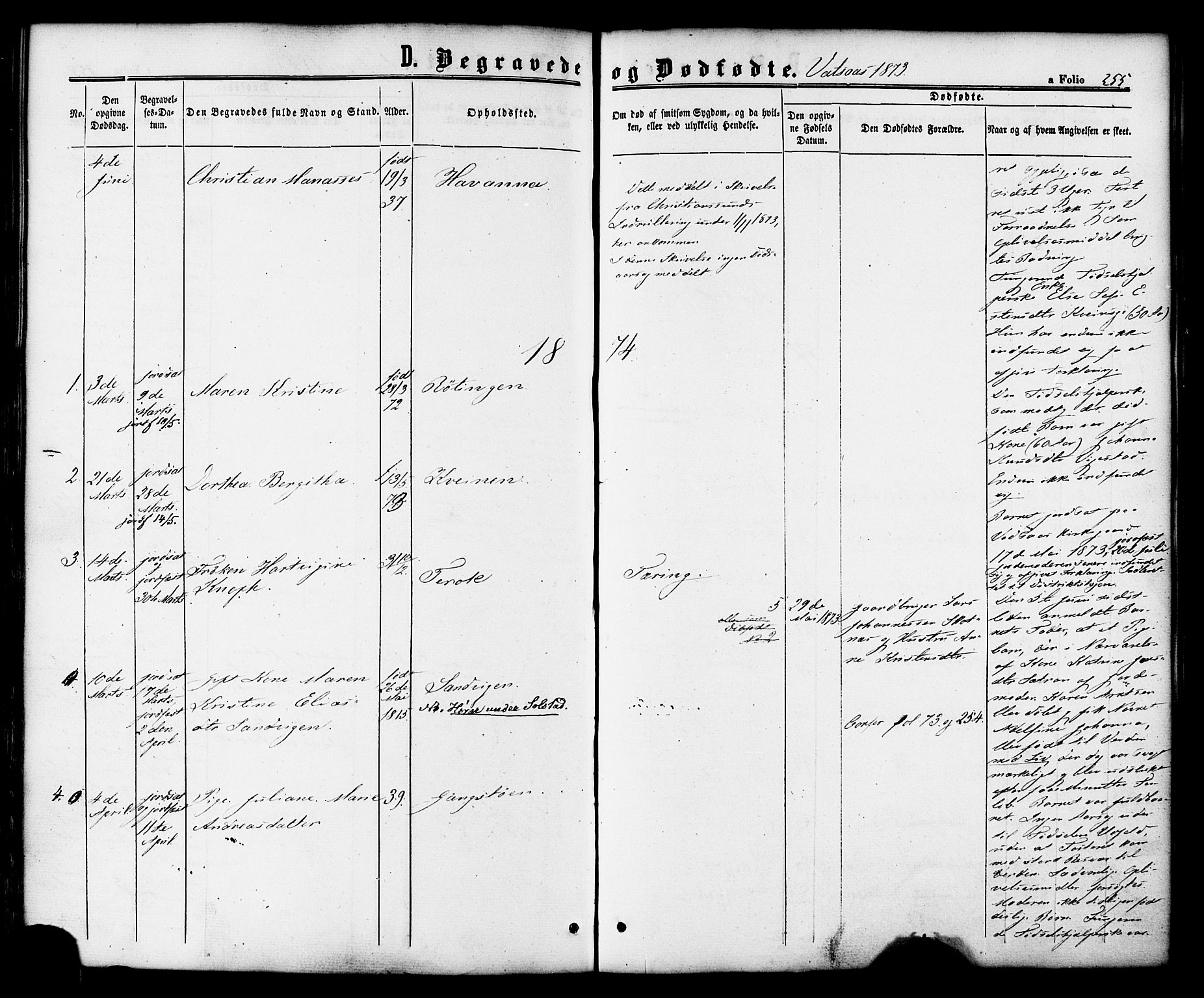 Ministerialprotokoller, klokkerbøker og fødselsregistre - Nordland, AV/SAT-A-1459/810/L0146: Parish register (official) no. 810A08 /1, 1862-1874, p. 255