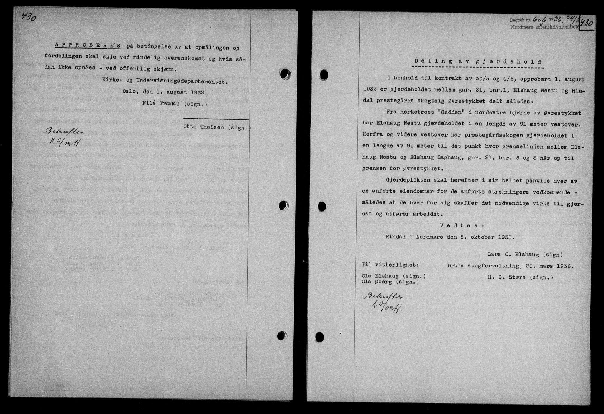 Nordmøre sorenskriveri, AV/SAT-A-4132/1/2/2Ca/L0087: Mortgage book no. 77, 1935-1936, Deed date: 24.03.1936