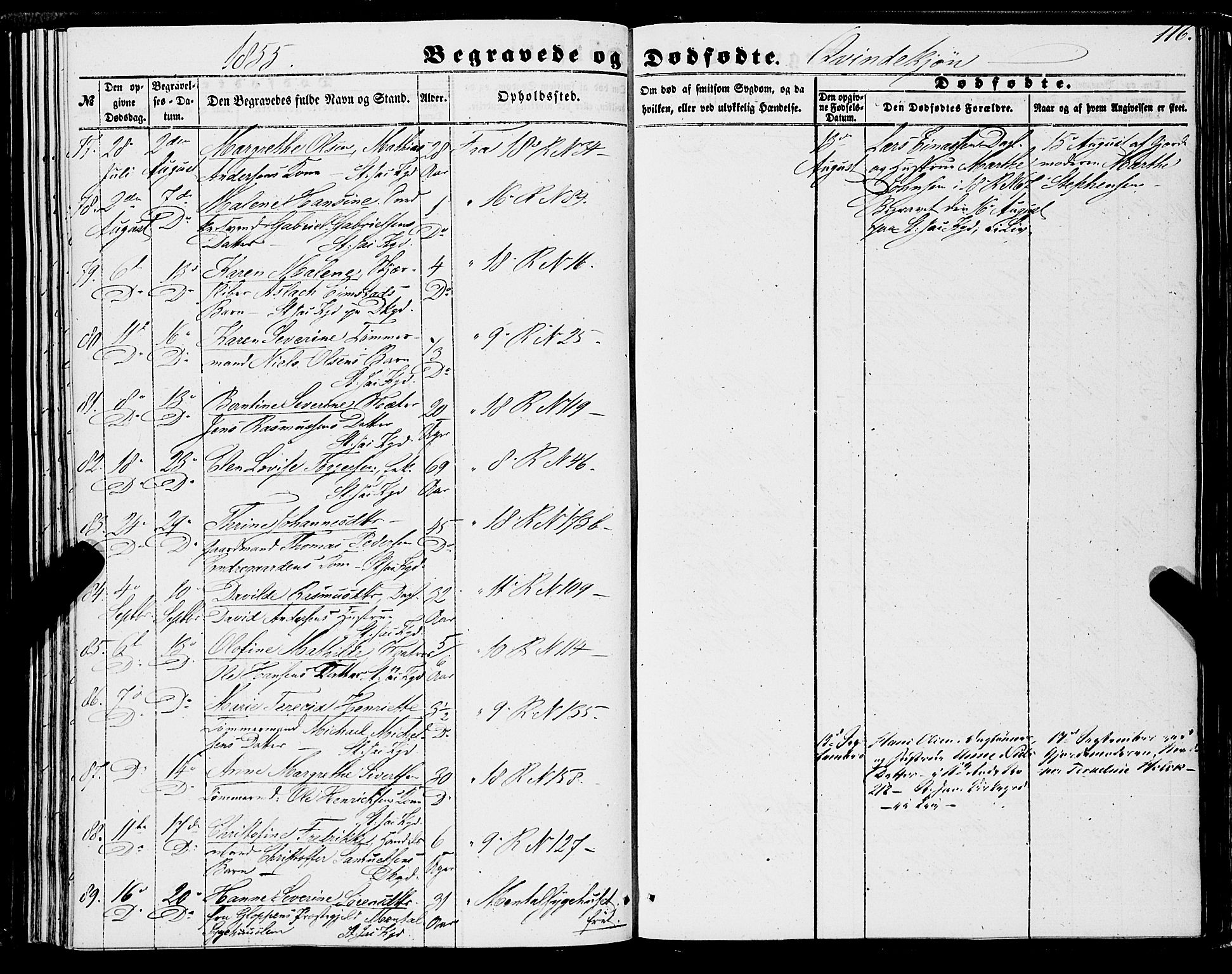 Domkirken sokneprestembete, SAB/A-74801/H/Haa/L0041: Parish register (official) no. E 2, 1853-1863, p. 116