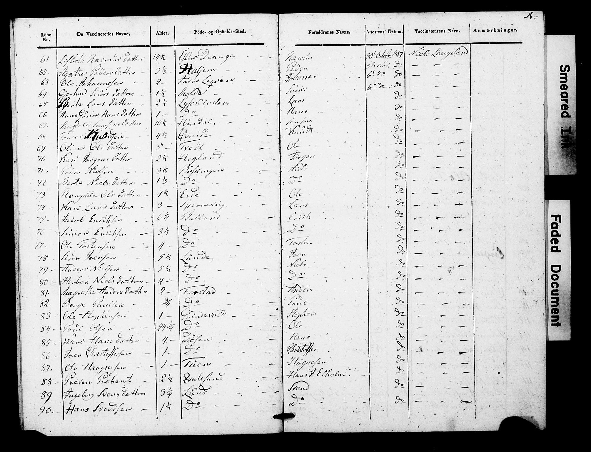 Os sokneprestembete, SAB/A-99929: Parish register (official) no. A 19, 1817-1830, p. 4