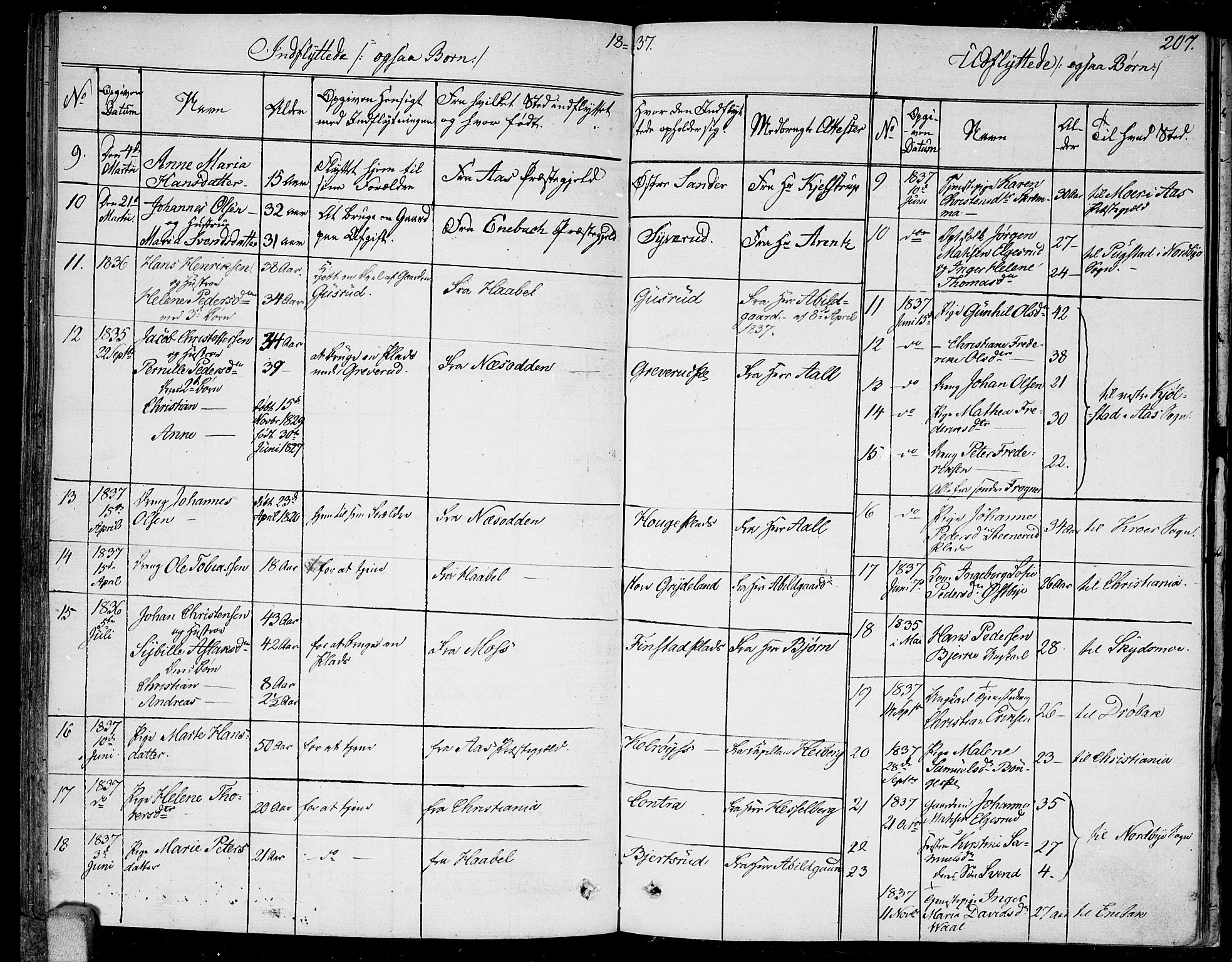 Kråkstad prestekontor Kirkebøker, AV/SAO-A-10125a/F/Fa/L0004: Parish register (official) no. I 4, 1825-1837, p. 207