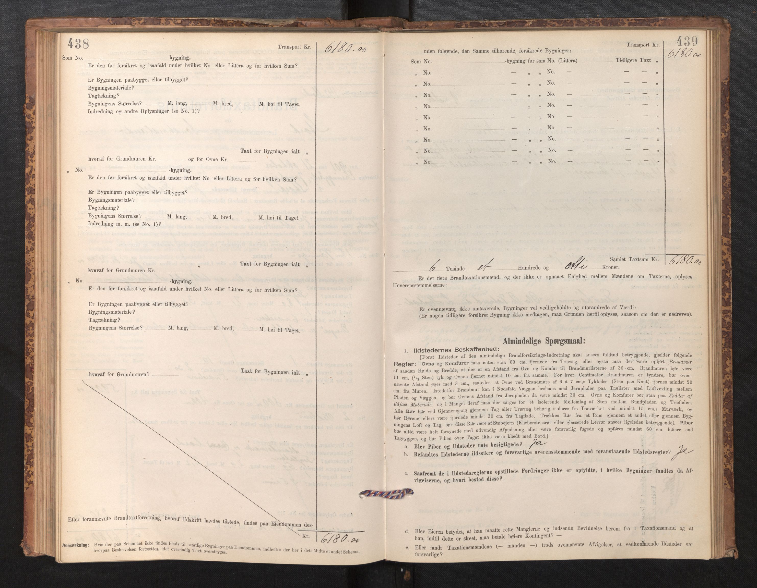 Lensmannen i Stord, AV/SAB-A-35001/0012/L0002: Branntakstprotokoll, skjematakst, 1897-1922, p. 438-439