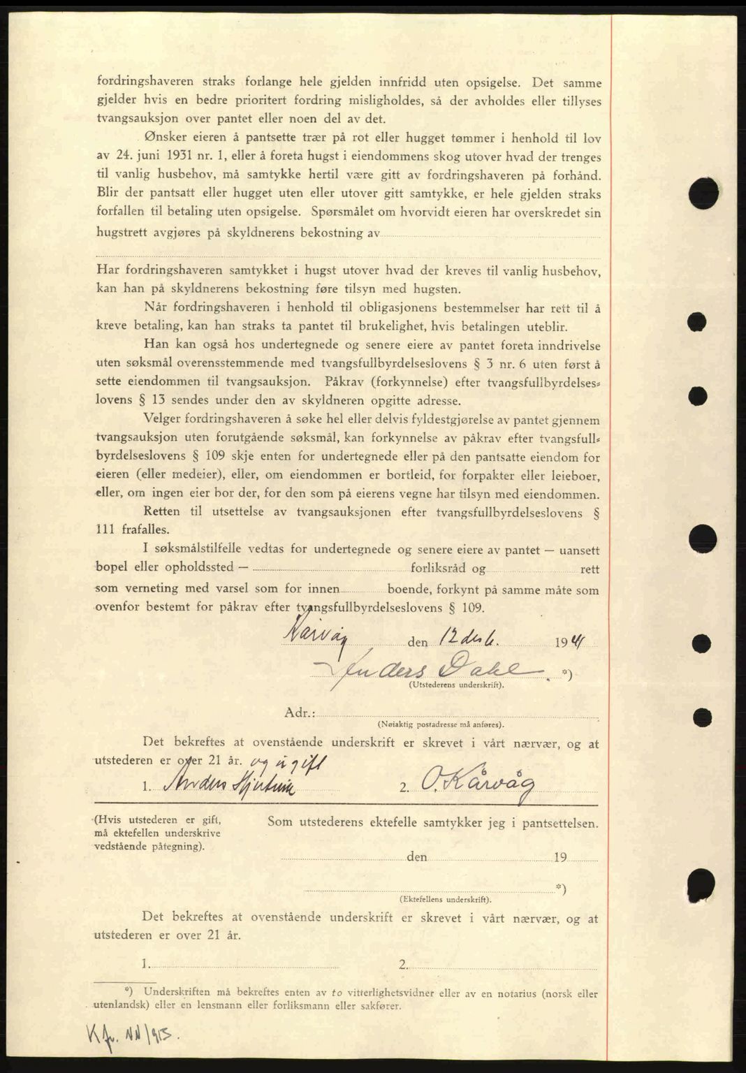 Nordmøre sorenskriveri, AV/SAT-A-4132/1/2/2Ca: Mortgage book no. B88, 1941-1942, Diary no: : 88/1942