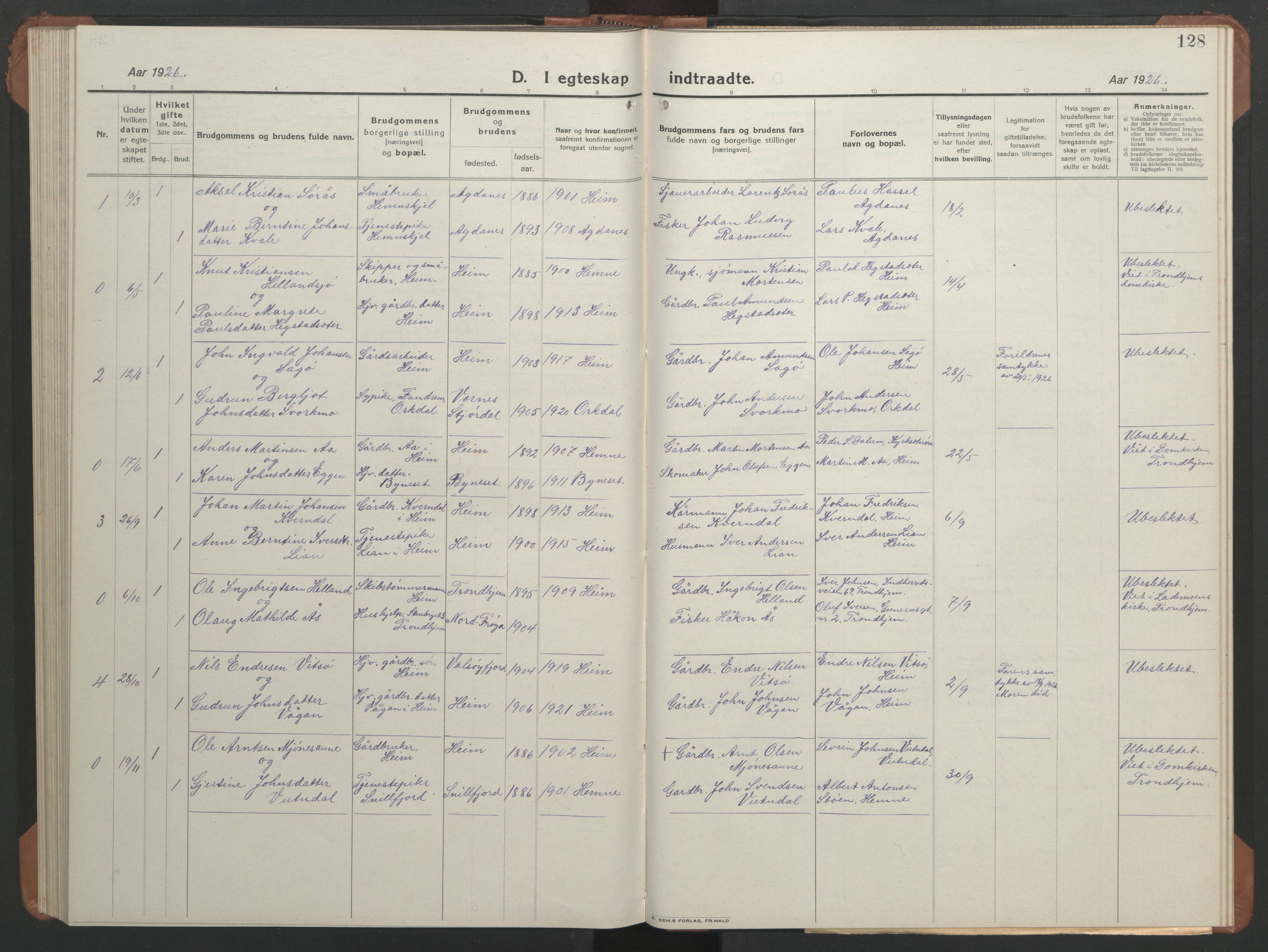 Ministerialprotokoller, klokkerbøker og fødselsregistre - Sør-Trøndelag, SAT/A-1456/633/L0521: Parish register (copy) no. 633C03, 1921-1946, p. 120