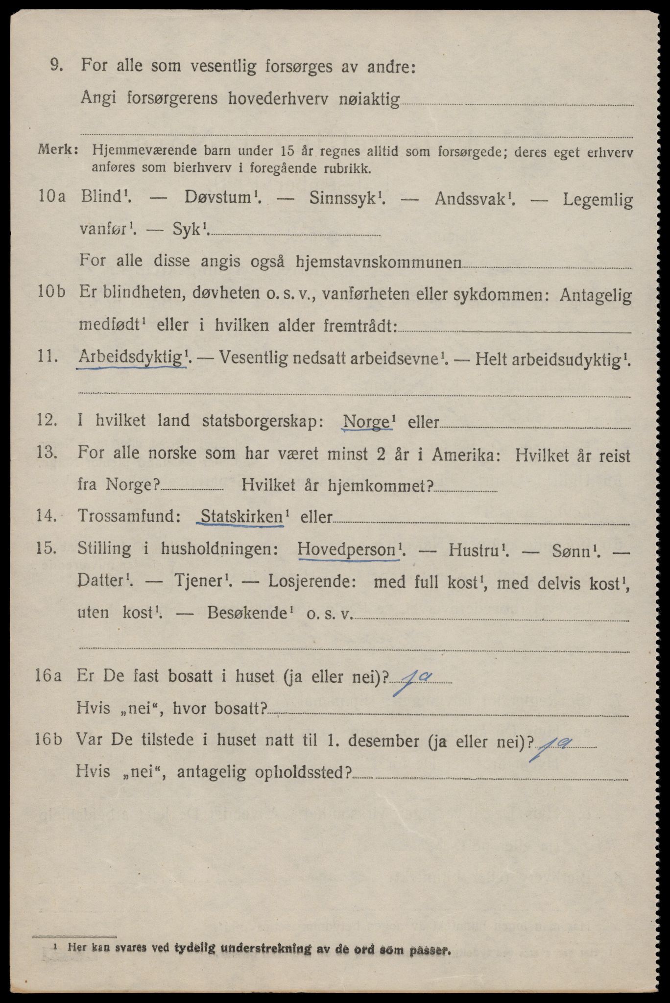 SAST, 1920 census for Eigersund, 1920, p. 1616