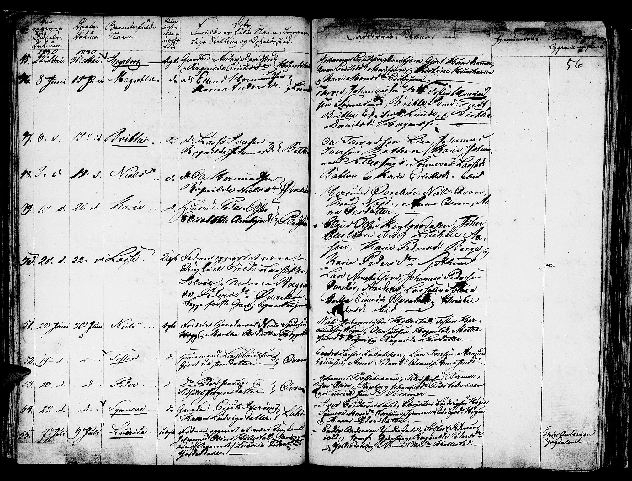 Hafslo sokneprestembete, AV/SAB-A-80301/H/Haa/Haaa/L0004: Parish register (official) no. A 4, 1821-1834, p. 56