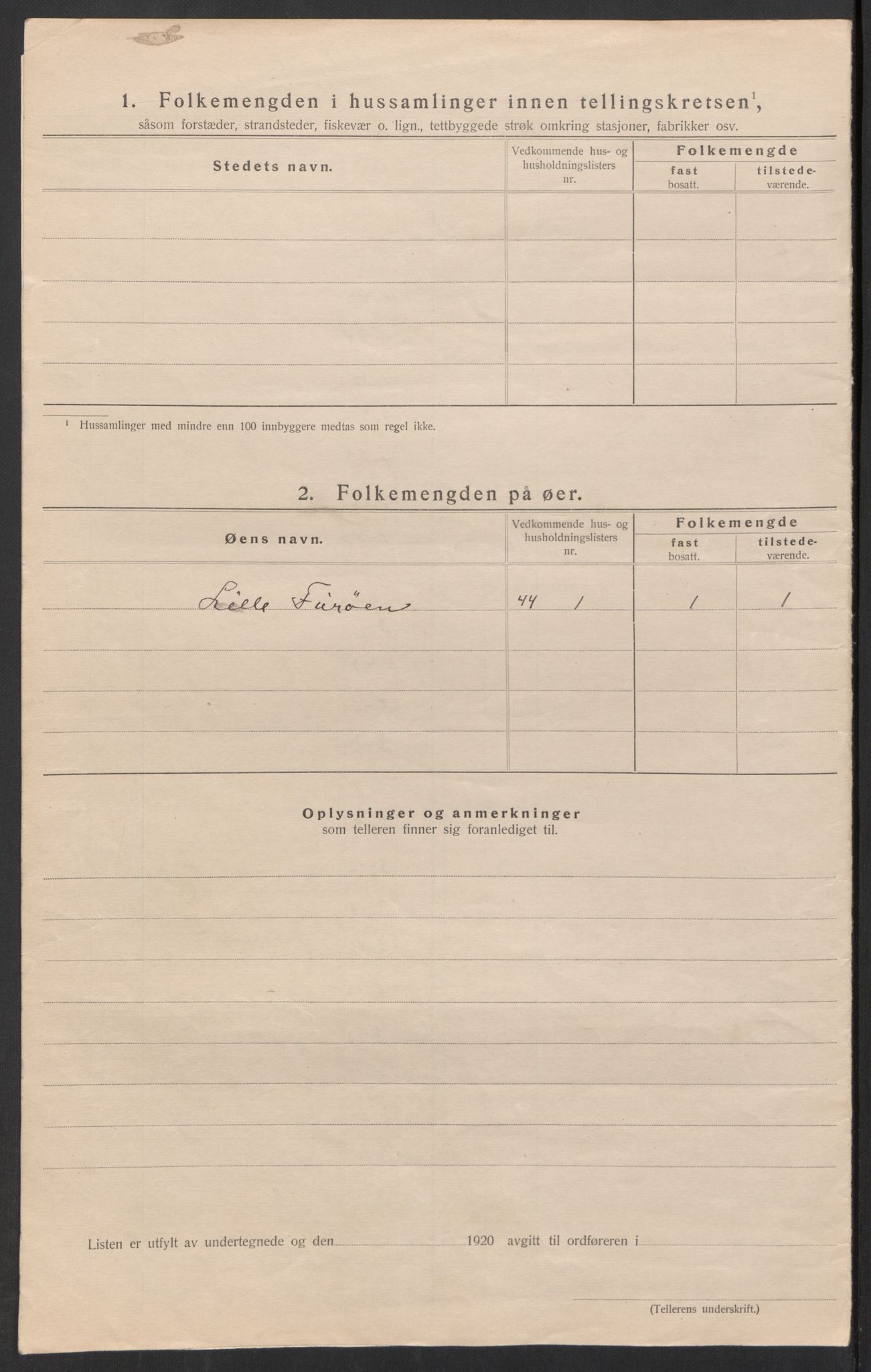 SAK, 1920 census for Søndeled, 1920, p. 8