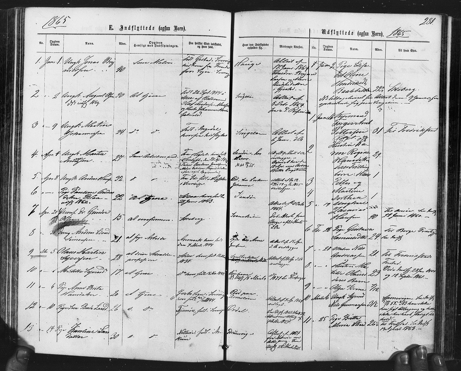 Hvaler prestekontor Kirkebøker, SAO/A-2001/F/Fa/L0007: Parish register (official) no. I 7, 1864-1878, p. 281