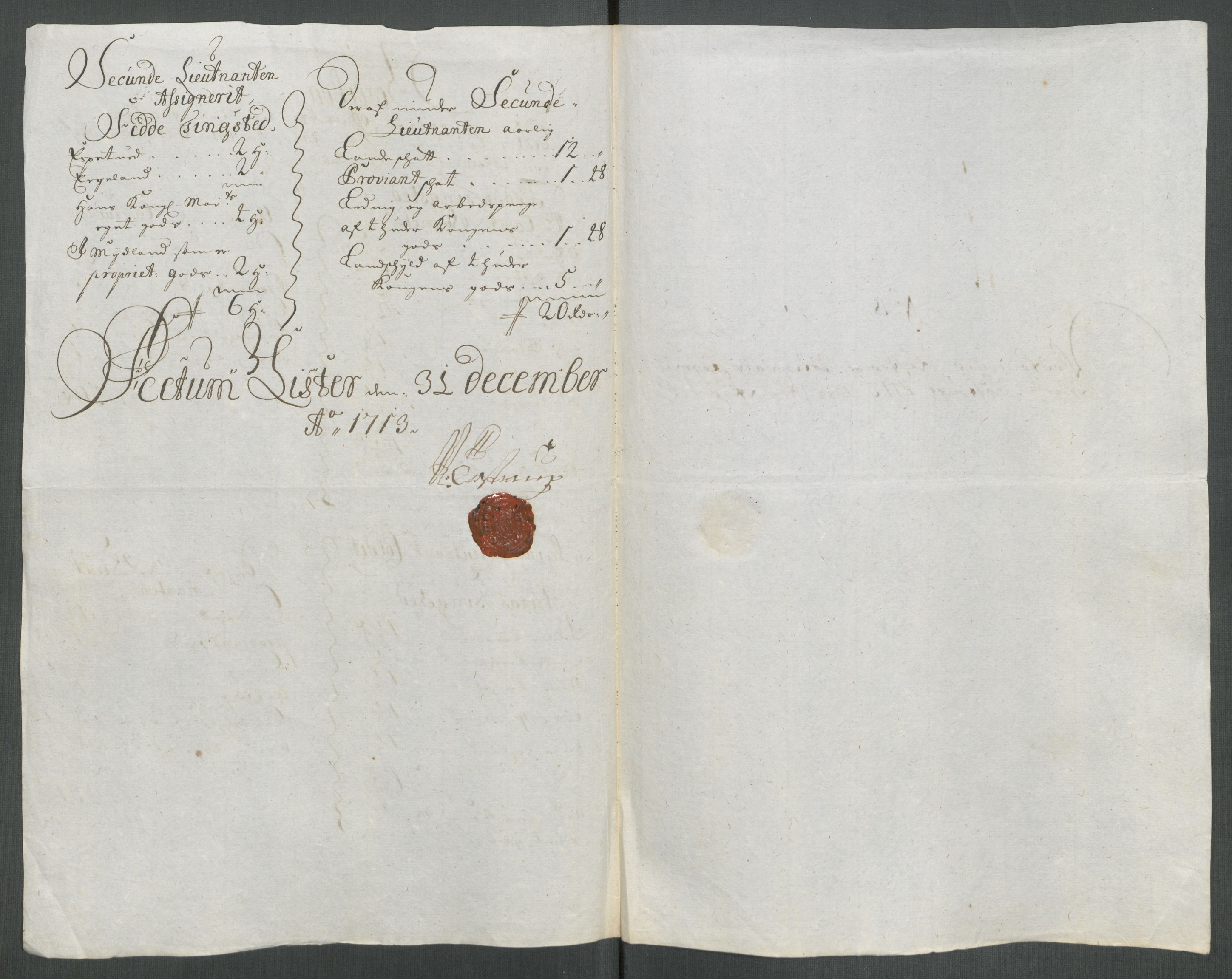 Rentekammeret inntil 1814, Reviderte regnskaper, Fogderegnskap, AV/RA-EA-4092/R43/L2556: Fogderegnskap Lista og Mandal, 1713, p. 422