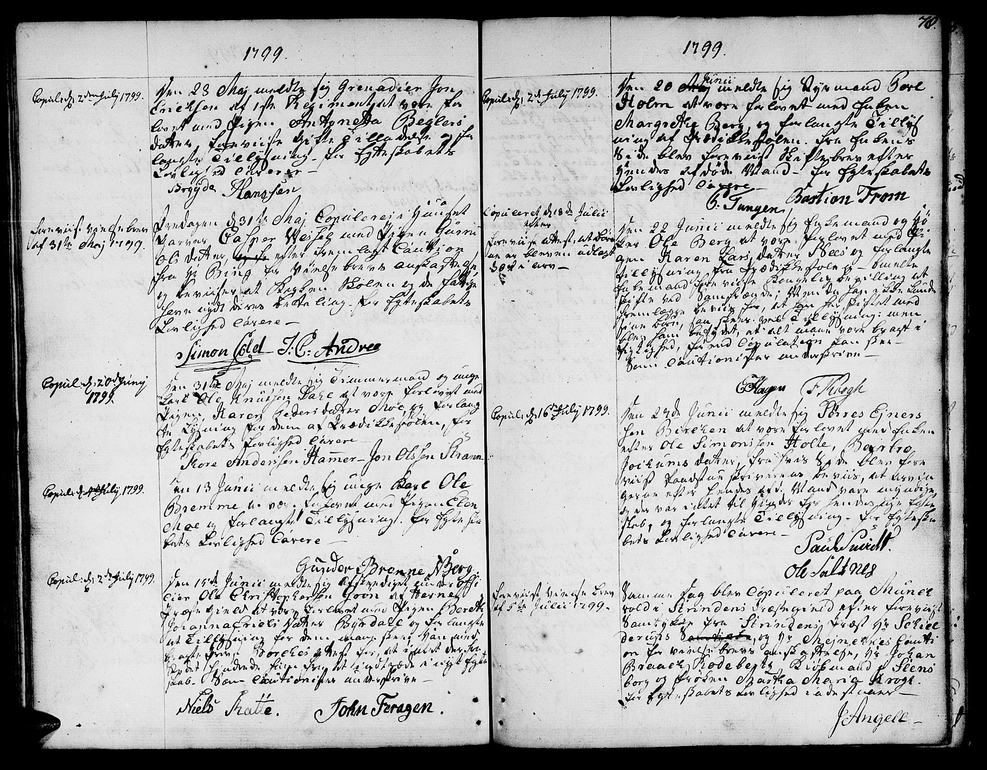Ministerialprotokoller, klokkerbøker og fødselsregistre - Sør-Trøndelag, SAT/A-1456/601/L0041: Parish register (official) no. 601A09, 1784-1801, p. 78