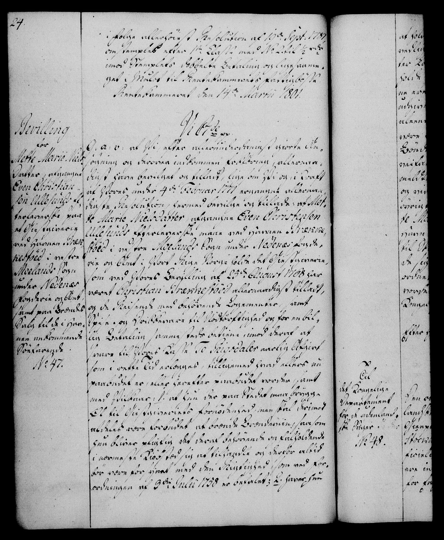 Rentekammeret, Kammerkanselliet, RA/EA-3111/G/Gg/Gga/L0017: Norsk ekspedisjonsprotokoll med register (merket RK 53.17), 1801-1803, p. 24