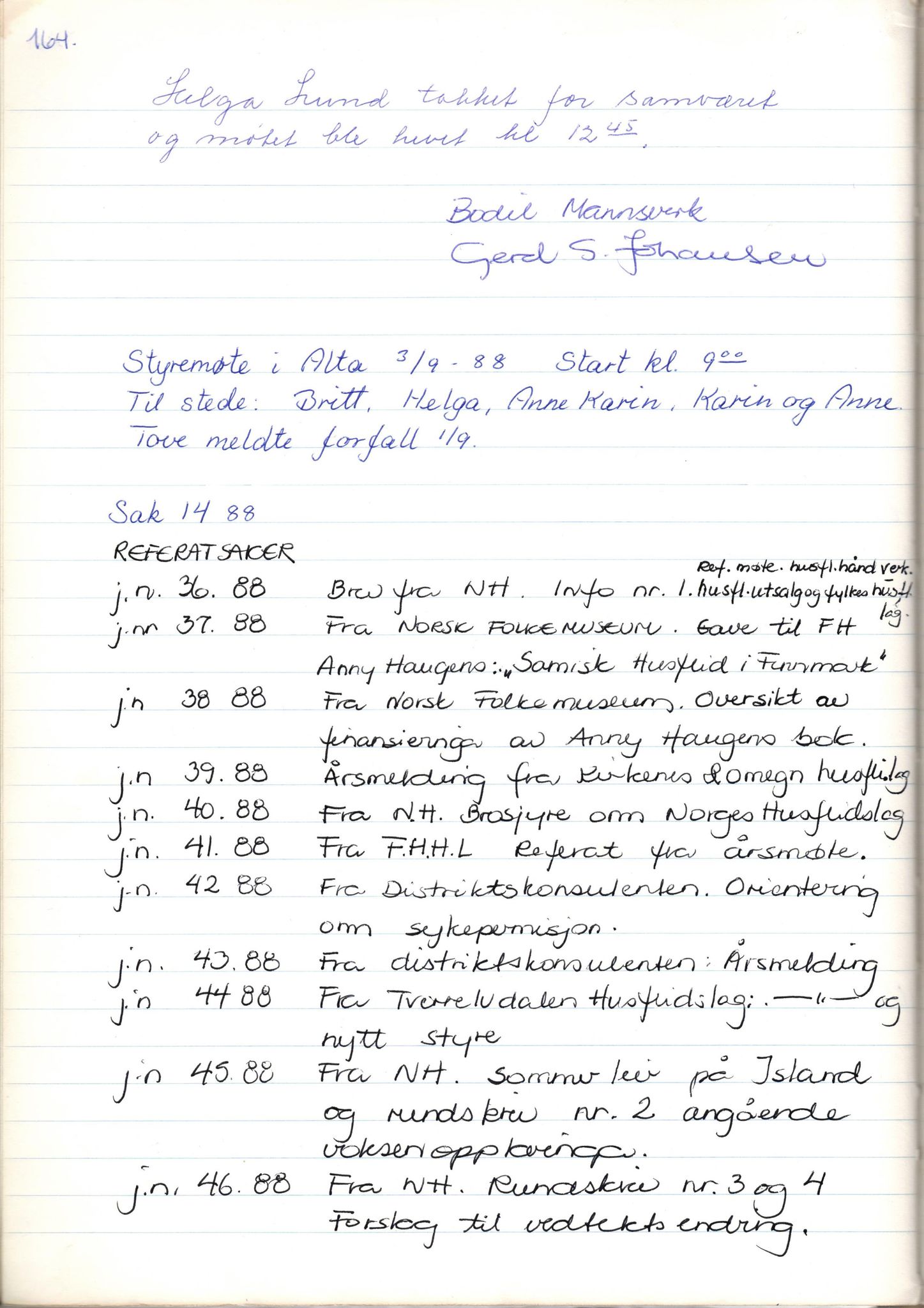 Finnmark Husflidslag, FMFB/A-1134/A/L0003: Møtebok, 1983-1994, p. 234