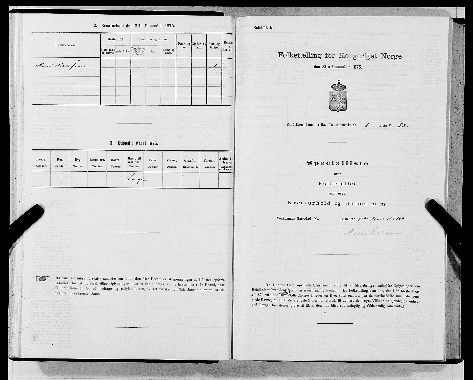 SAB, 1875 census for 1281L Bergen landdistrikt/Domkirken and Sandviken, 1875, p. 125