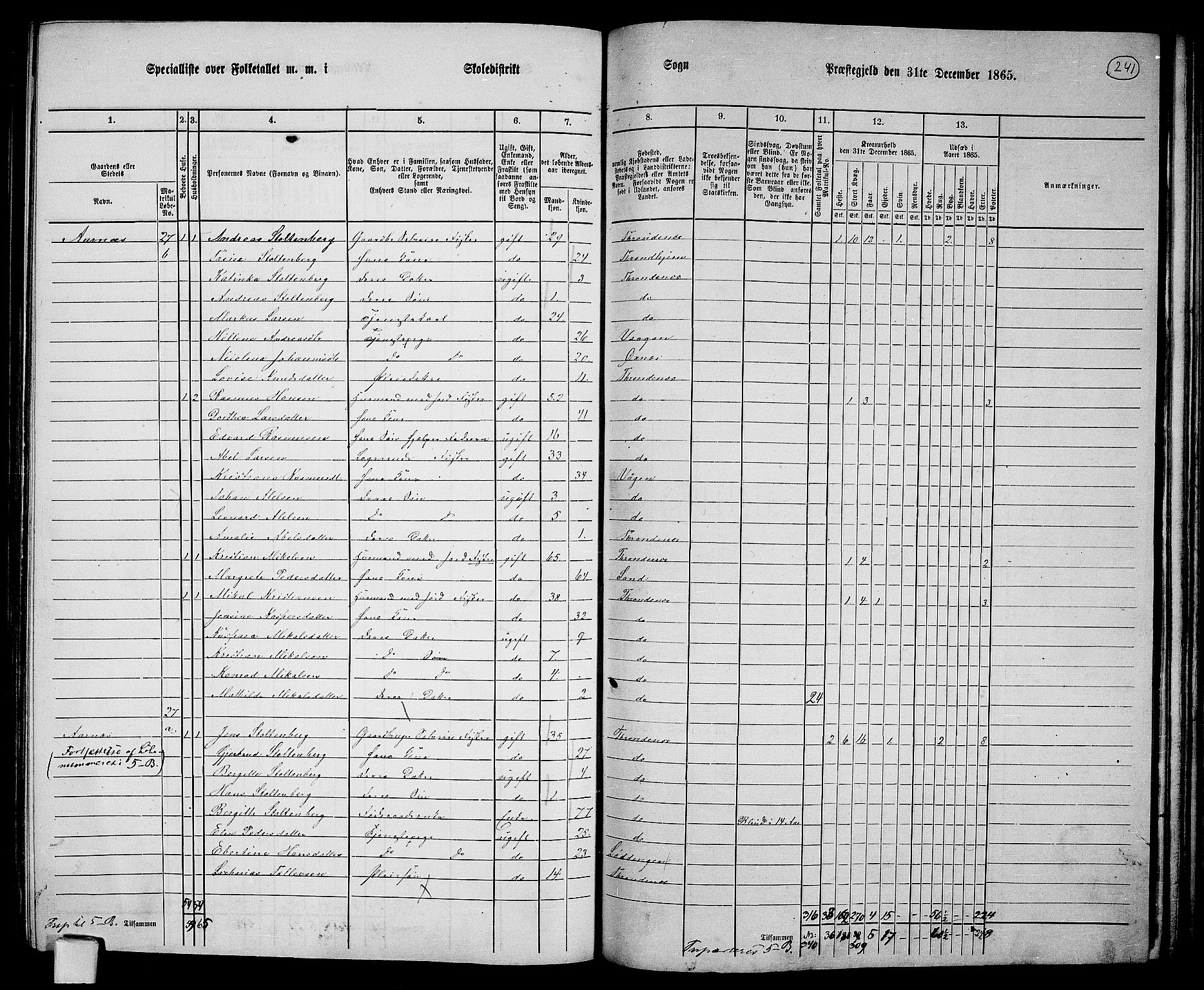 RA, 1865 census for Trondenes, 1865, p. 126