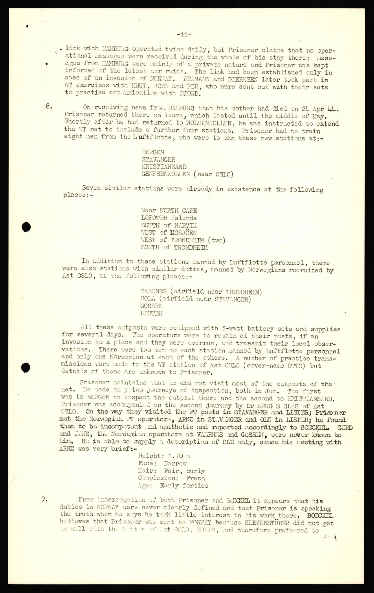 Forsvaret, Forsvarets overkommando II, AV/RA-RAFA-3915/D/Db/L0027: CI Questionaires. Tyske okkupasjonsstyrker i Norge. Tyskere., 1945-1946, p. 77