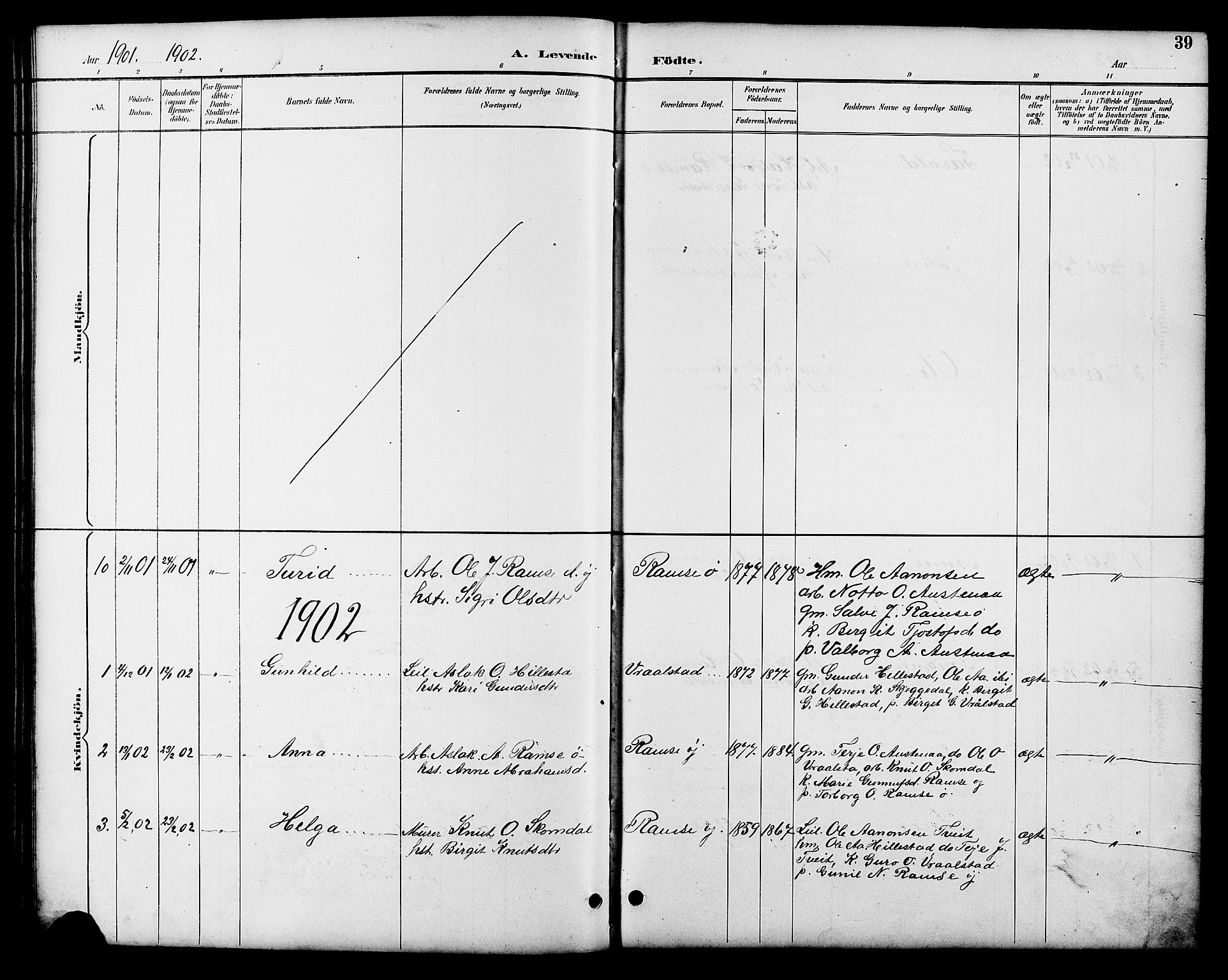 Åmli sokneprestkontor, SAK/1111-0050/F/Fb/Fbb/L0002: Parish register (copy) no. B 2, 1890-1905, p. 39